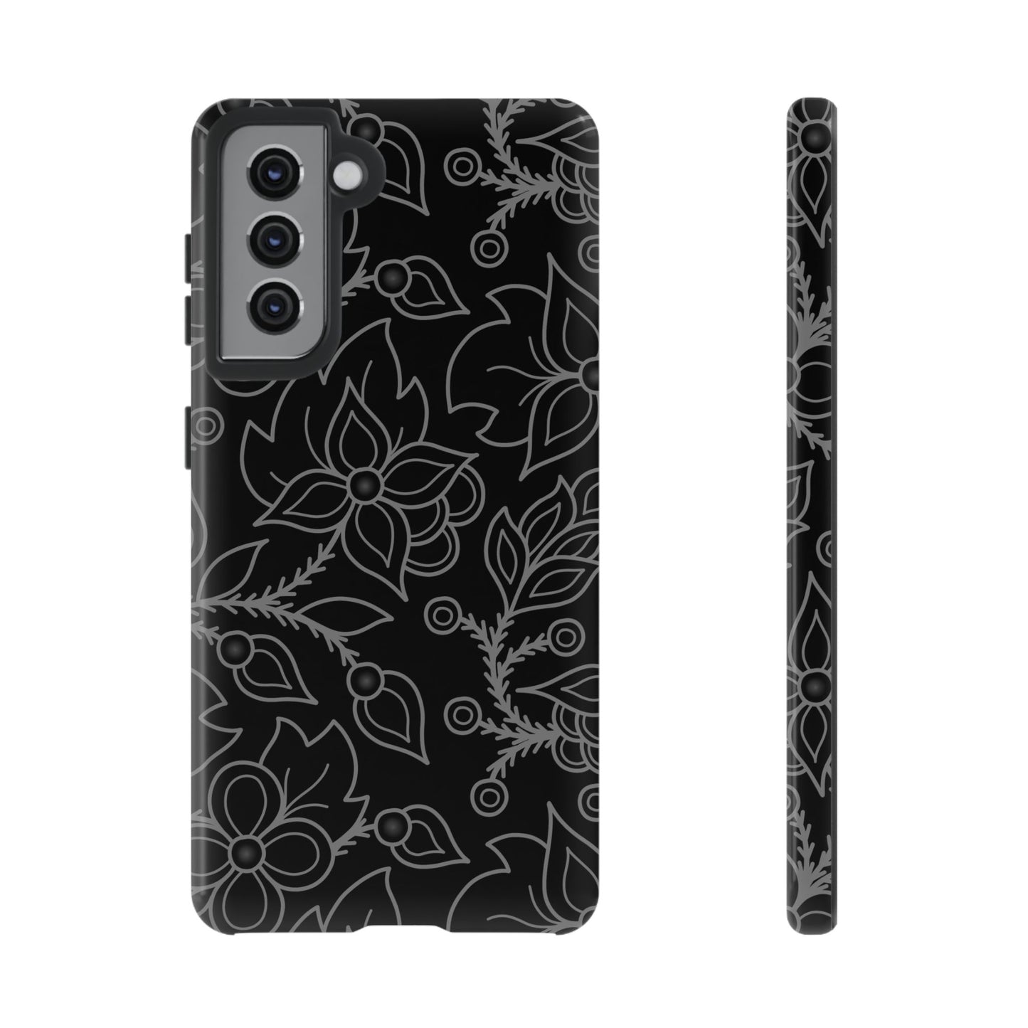 Woodland Ojibwe Floral All-Over-Print Design - Tough Phone Cases - White