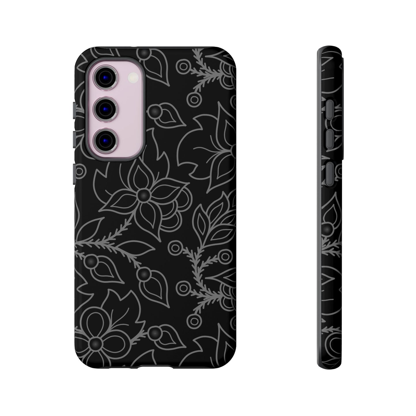 Woodland Ojibwe Floral All-Over-Print Design - Tough Phone Cases - White