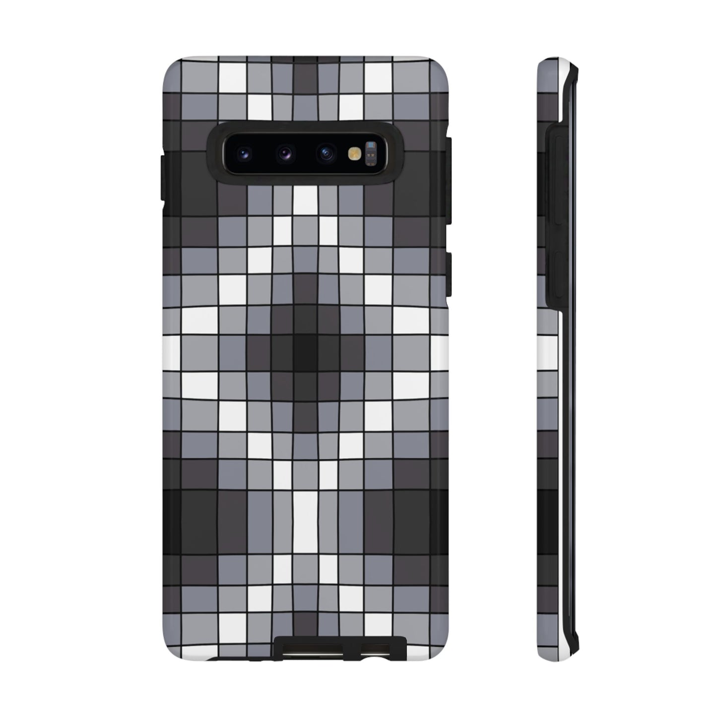 Geometric Faux Loom Beadwork - Tough Phone Cases - Black & Gray