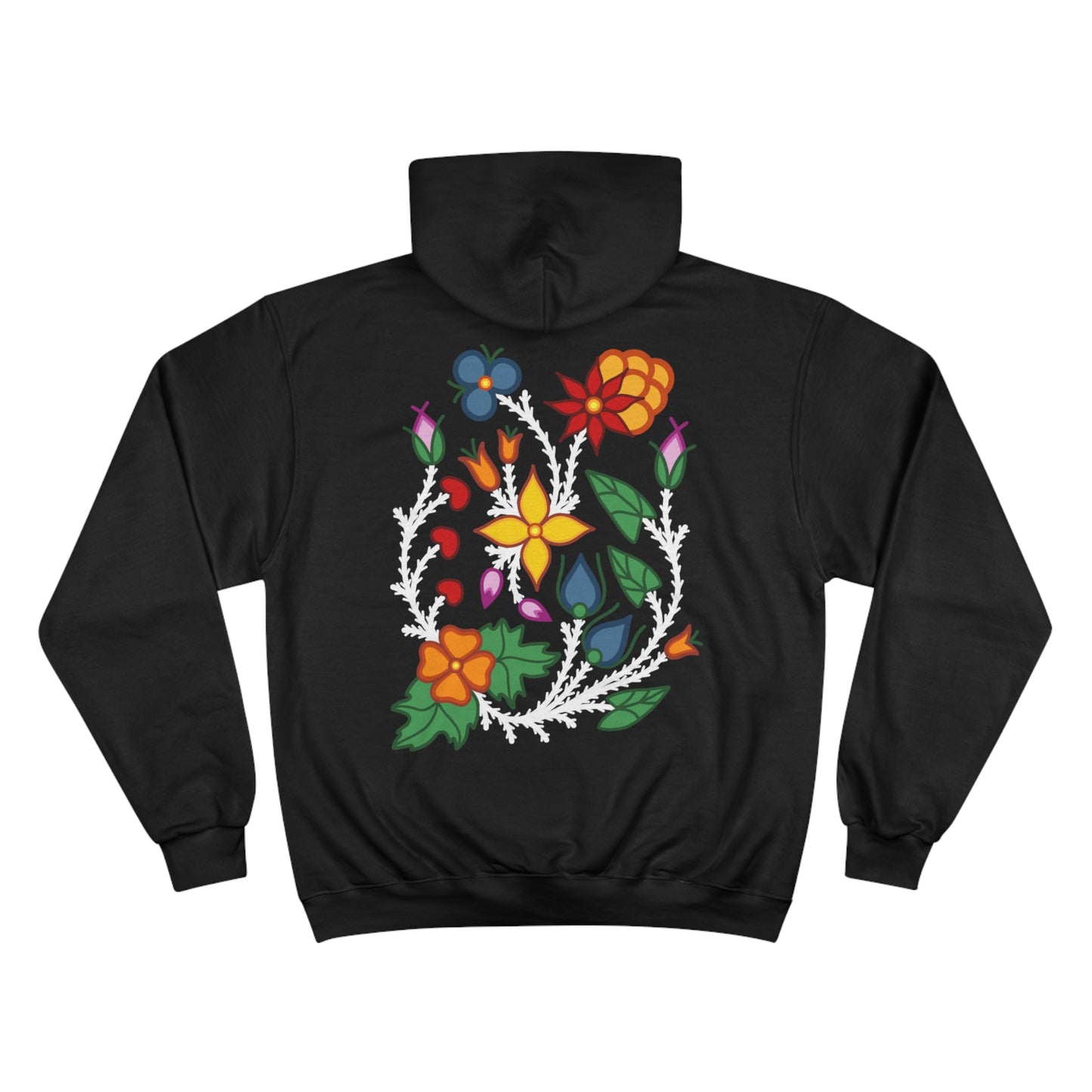 Woodland Ojibwe Floral Colorful Options - Unisex Champion Hoodie