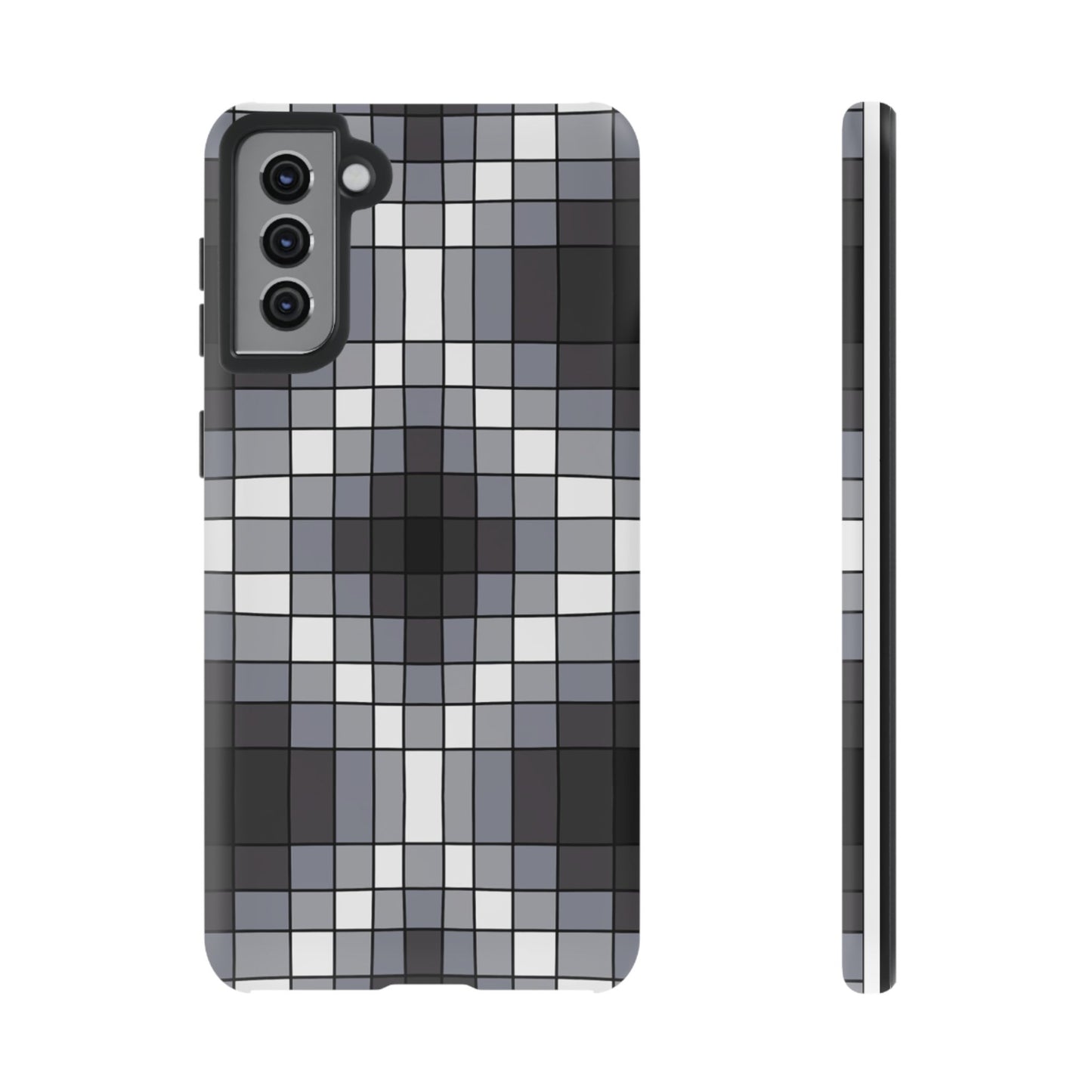 Geometric Faux Loom Beadwork - Tough Phone Cases - Black & Gray