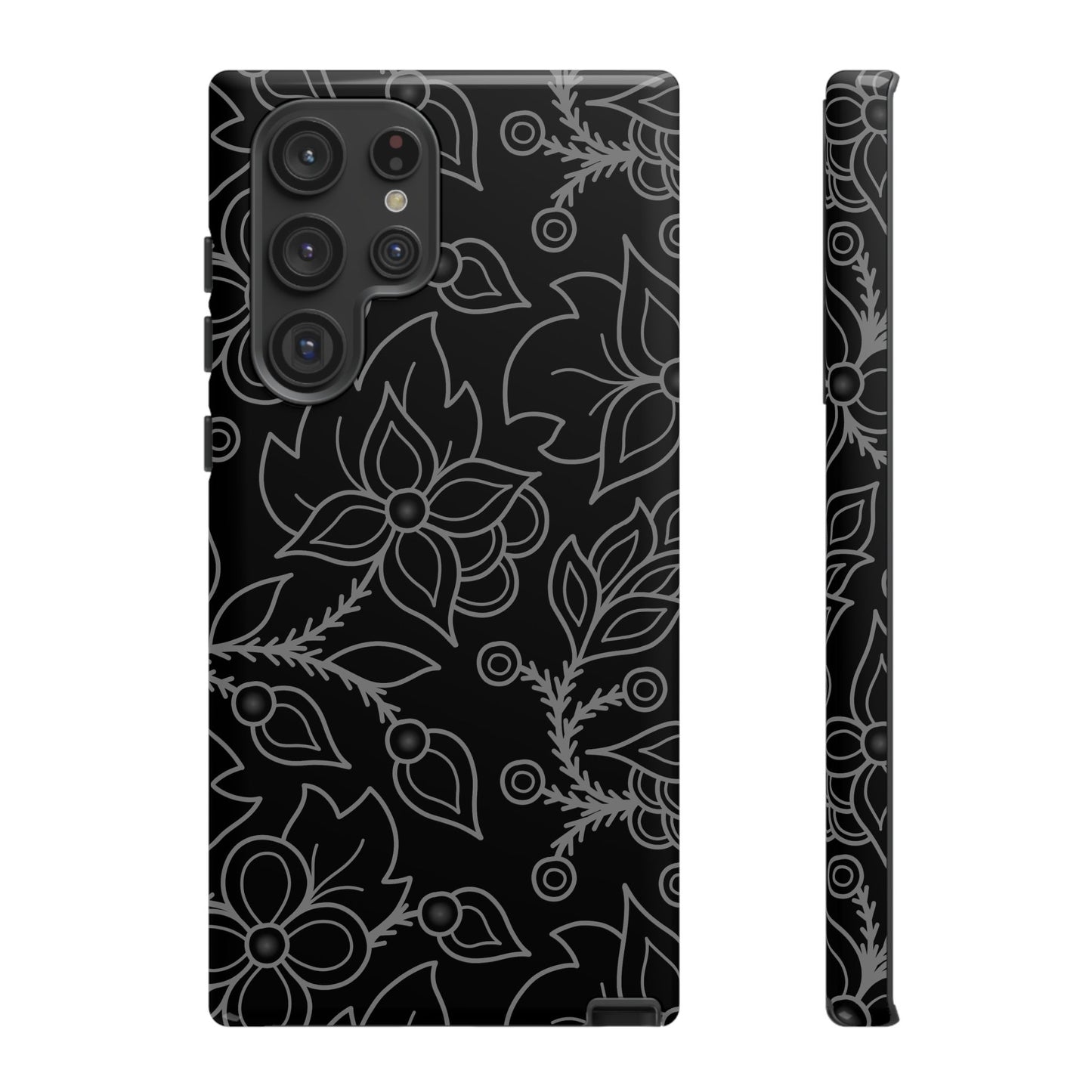 Woodland Ojibwe Floral All-Over-Print Design - Tough Phone Cases - White