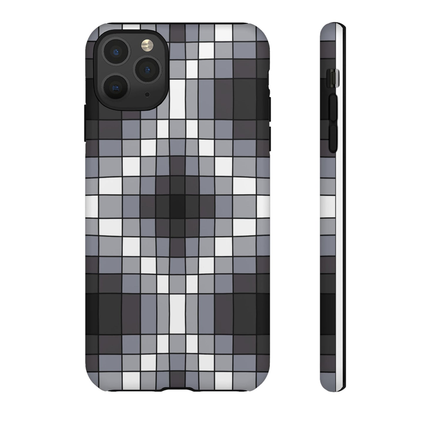 Geometric Faux Loom Beadwork - Tough Phone Cases - Black & Gray