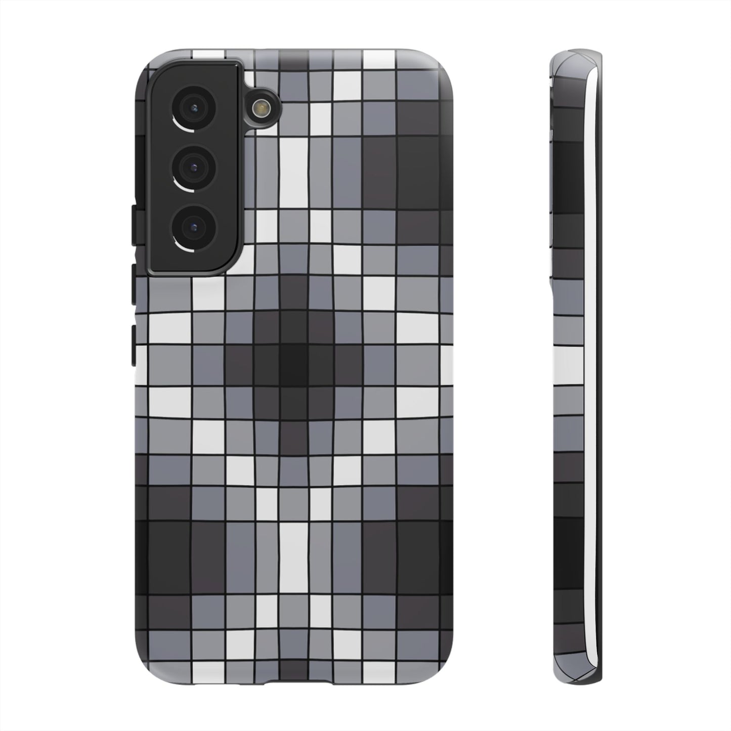 Geometric Faux Loom Beadwork - Tough Phone Cases - Black & Gray