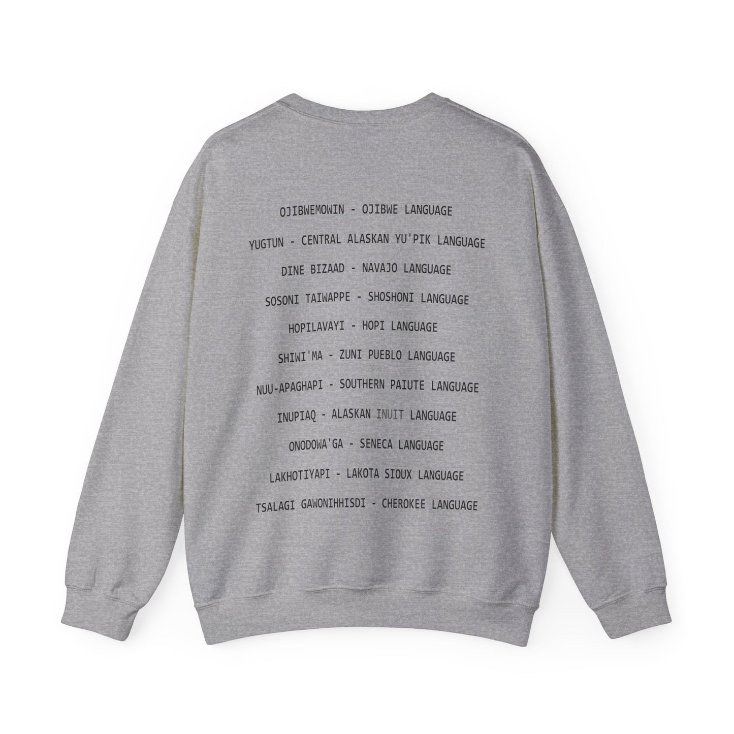 Revitalize Indigenous Languages Text Design - Unisex Gildan Heavy Blend™ Crewneck Sweatshirt