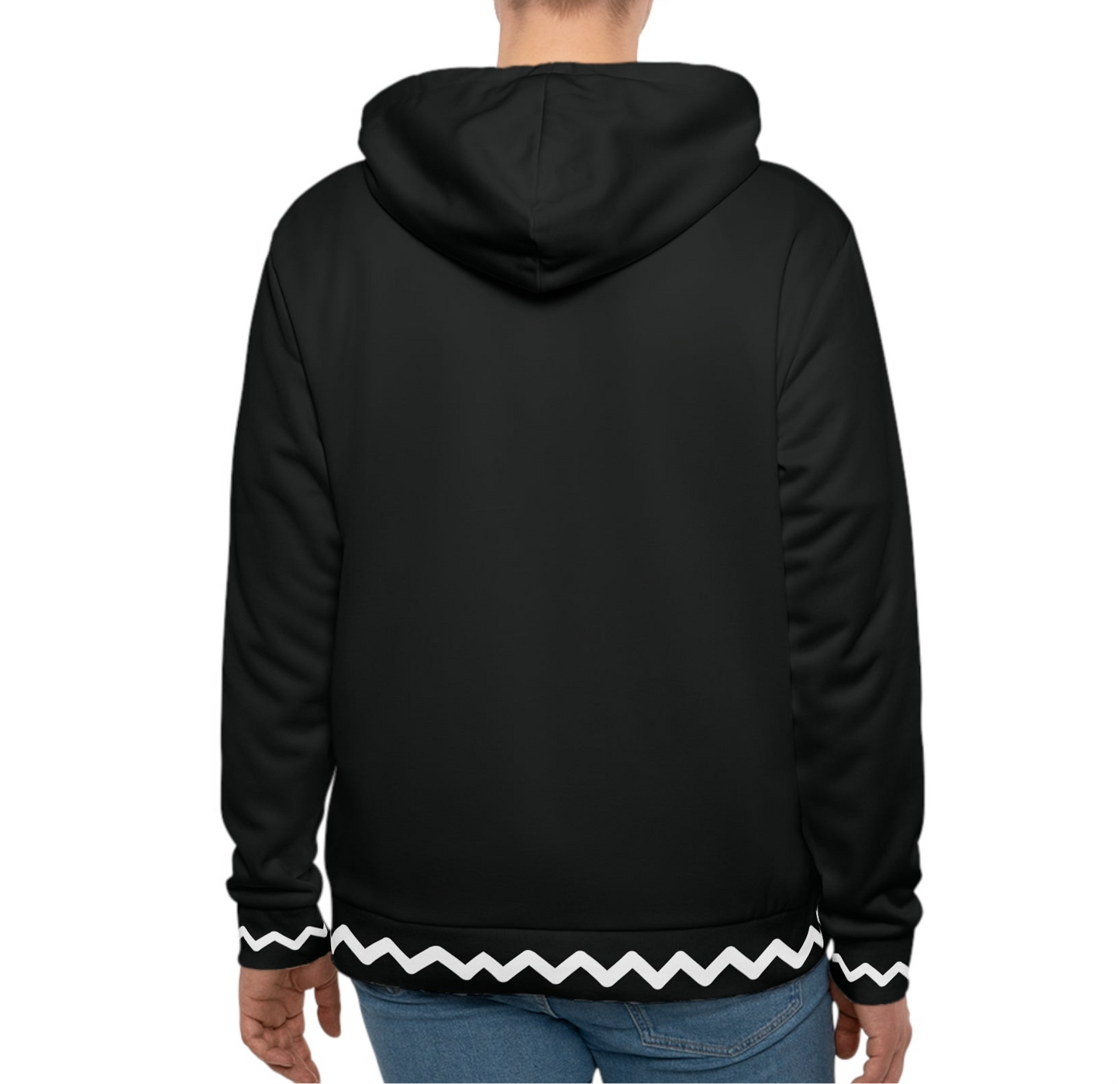 Traditional Style Ojibwe Floral & Berries Design with Zig Zag Border - Unisex Hoodie