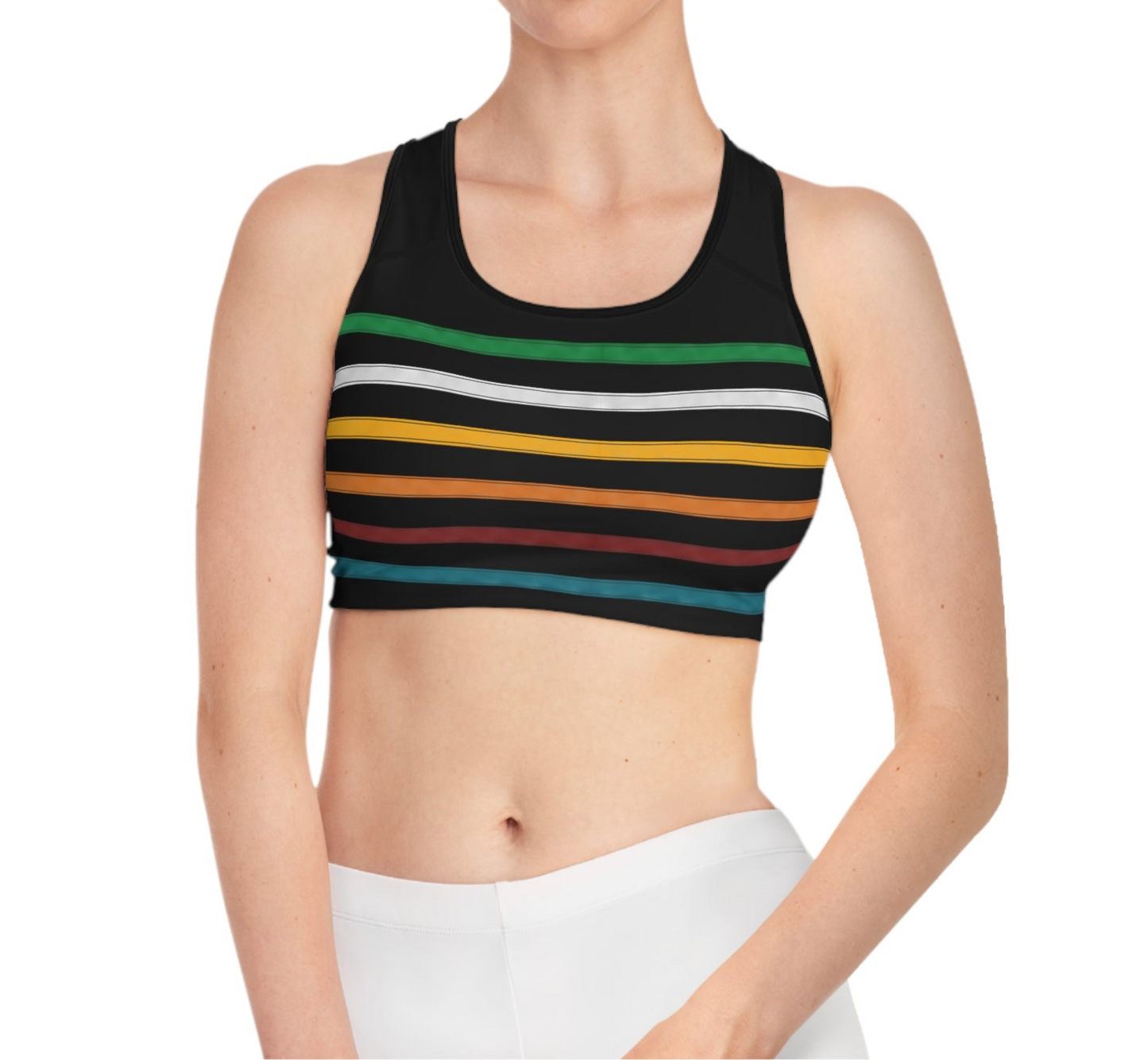 Ribbon Design - Sports Bra - Black