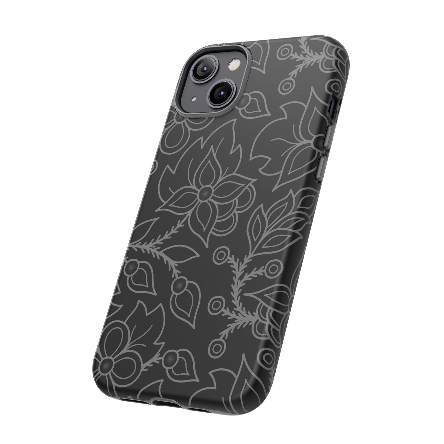 Woodland Ojibwe Floral All-Over-Print Design - Tough Phone Cases - White