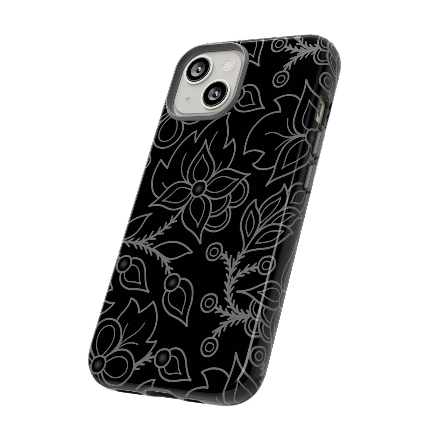 Woodland Ojibwe Floral All-Over-Print Design - Tough Phone Cases - White