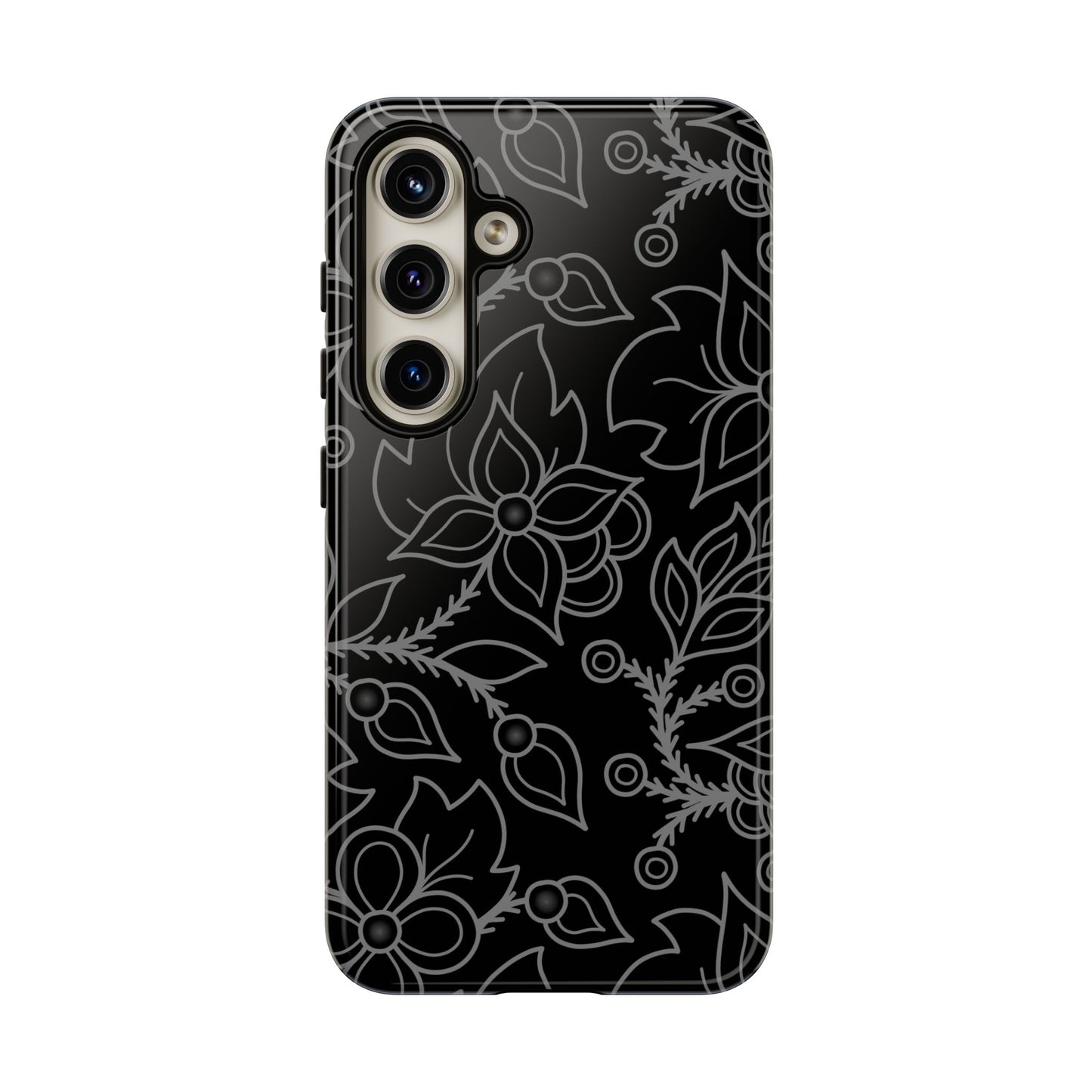 Woodland Ojibwe Floral All-Over-Print Design - Tough Phone Cases - White