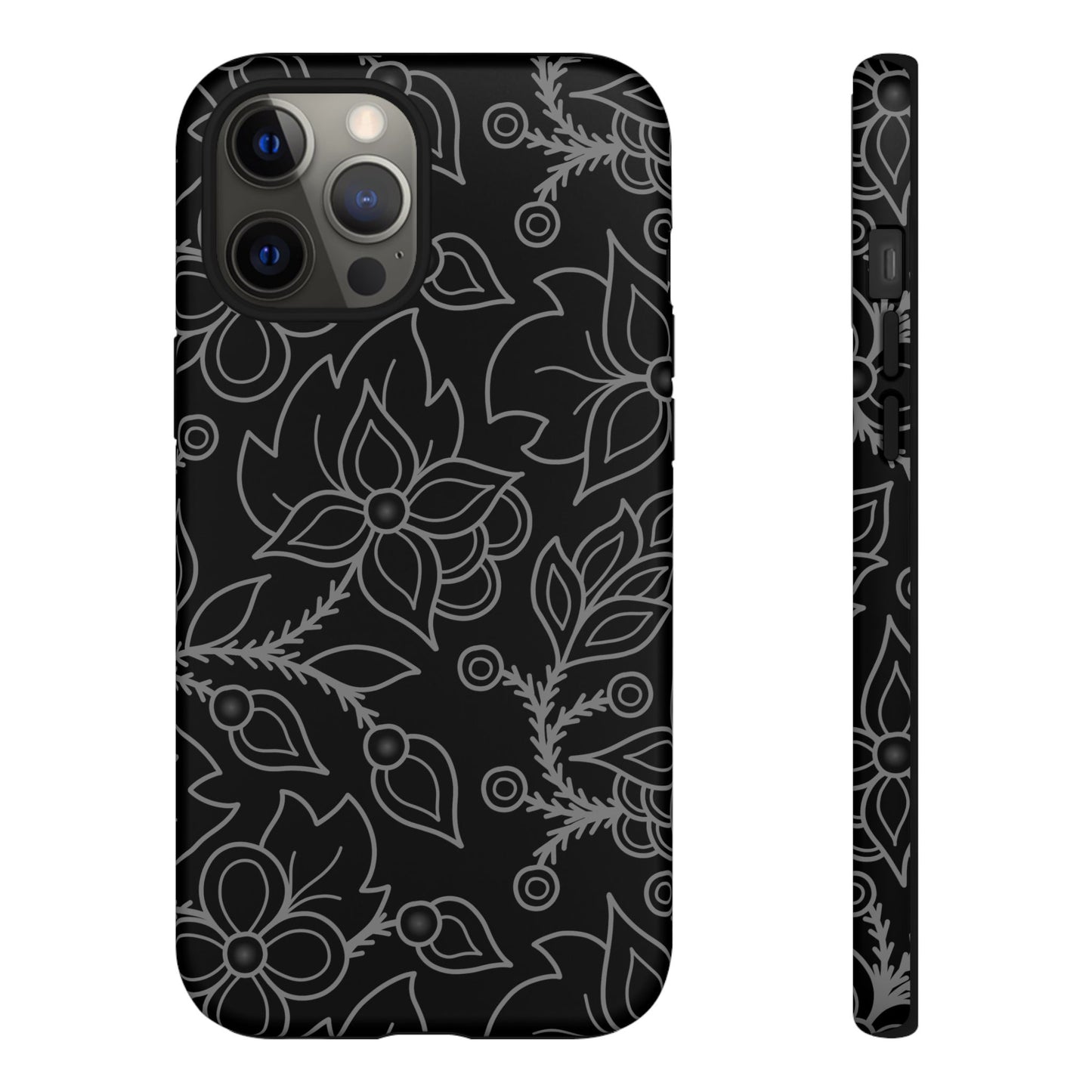 Woodland Ojibwe Floral All-Over-Print Design - Tough Phone Cases - White