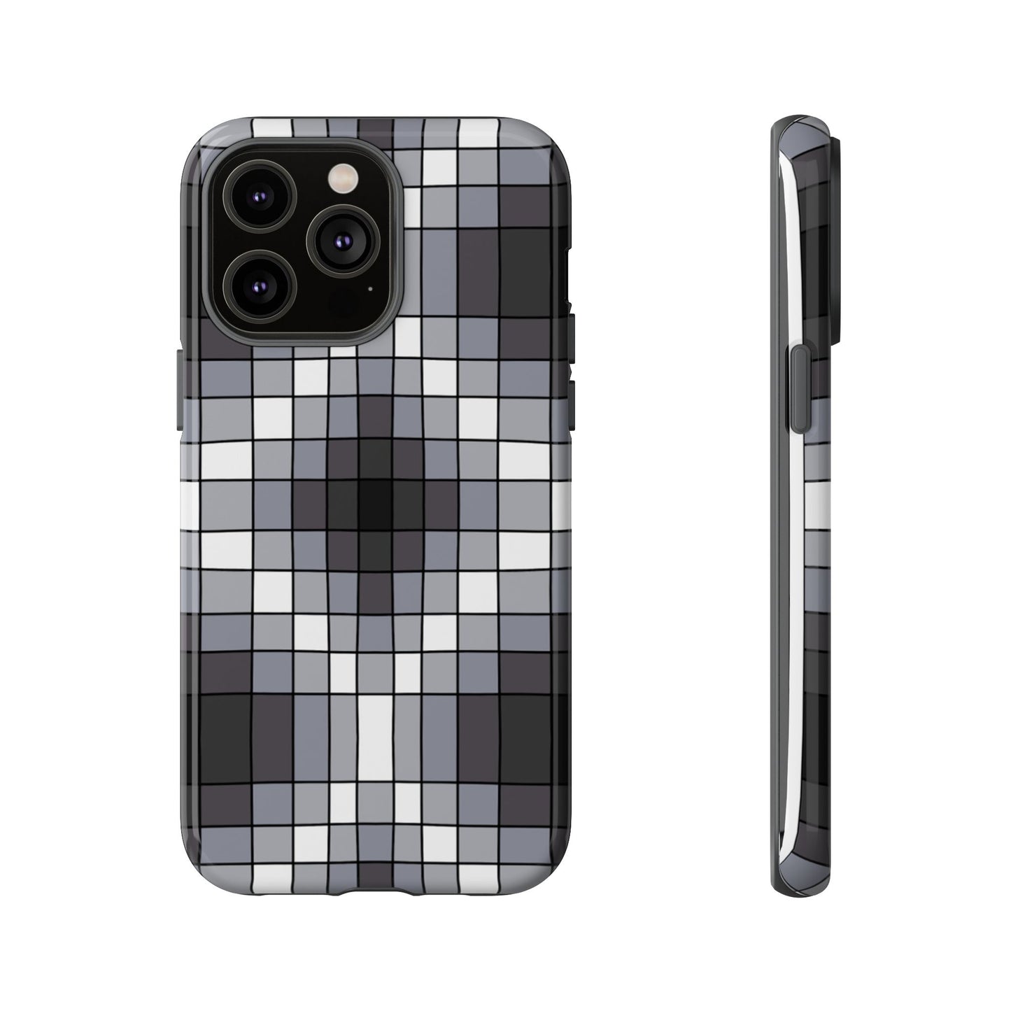 Geometric Faux Loom Beadwork - Tough Phone Cases - Black & Gray