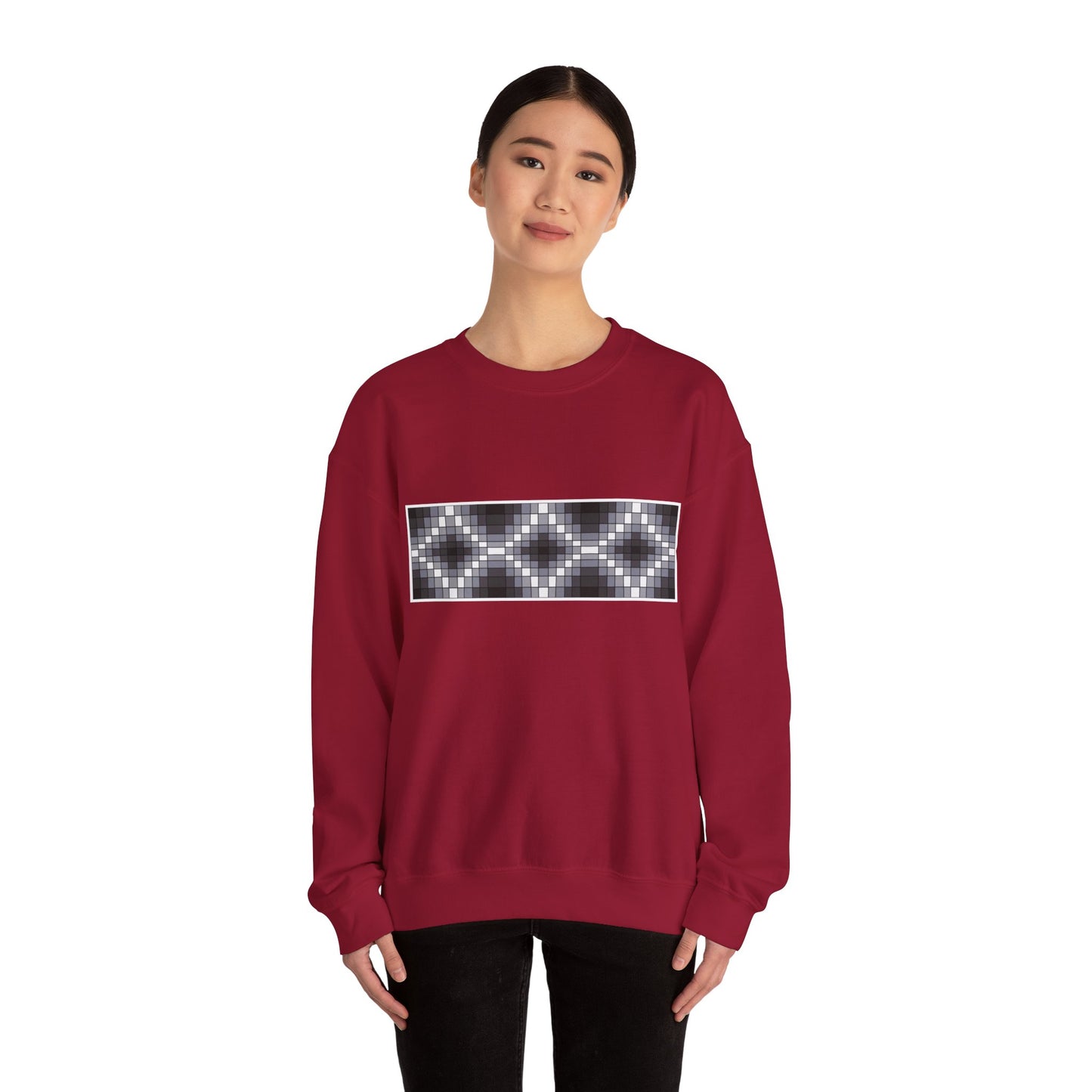 Geometric Design - Black & Gray Design - Unisex Gildan Heavy Blend™ Crewneck Sweatshirt