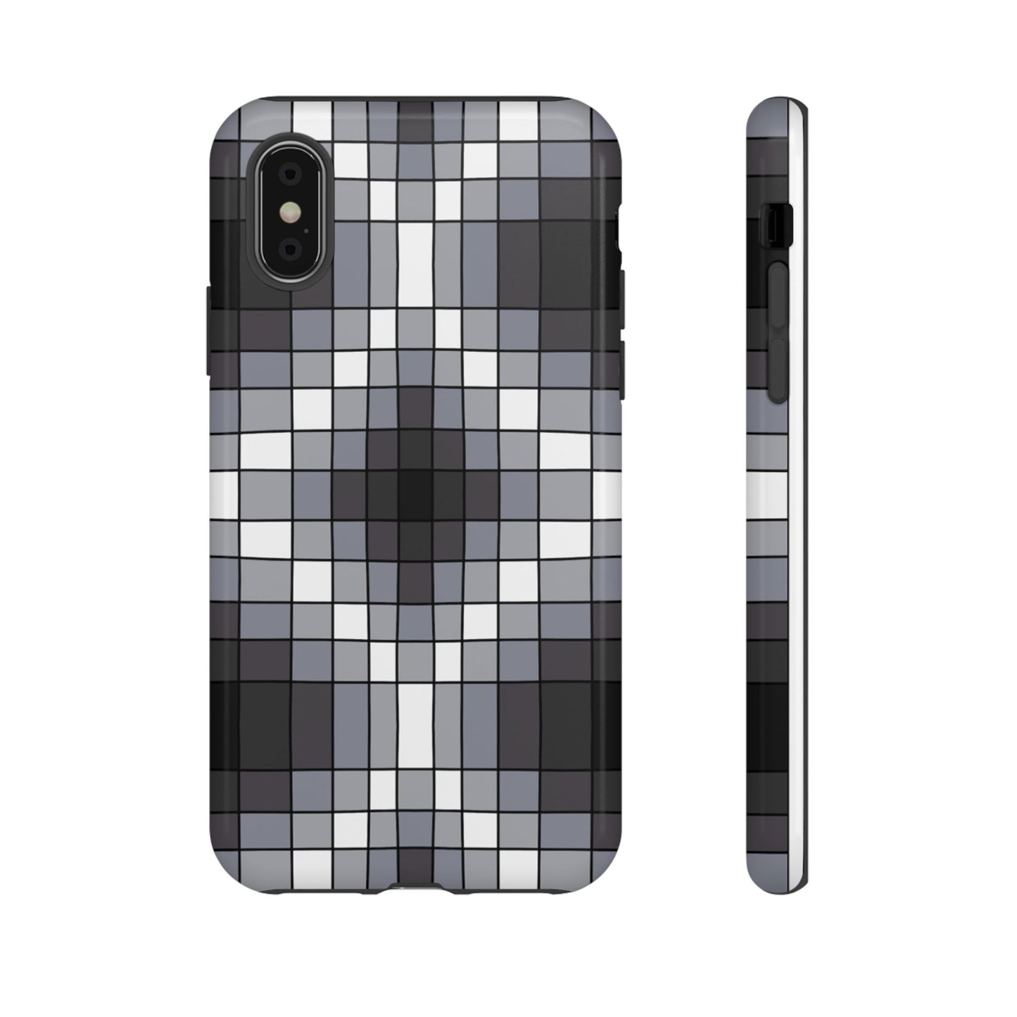 Geometric Faux Loom Beadwork - Tough Phone Cases - Black & Gray