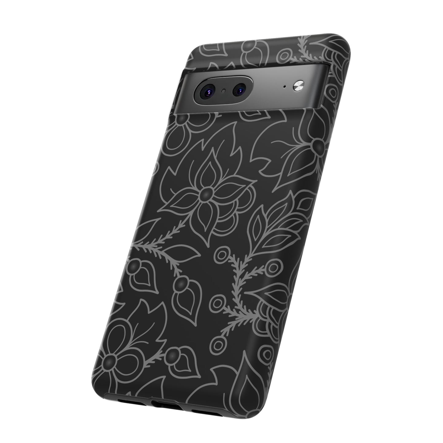 Woodland Ojibwe Floral All-Over-Print Design - Tough Phone Cases - White