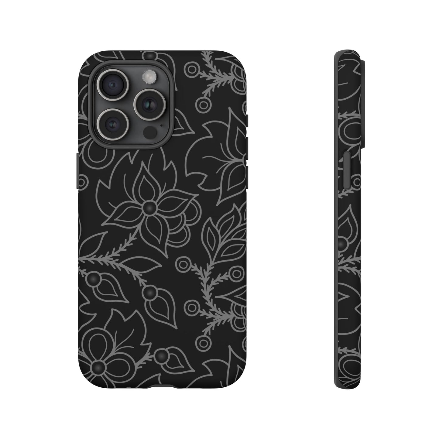 Woodland Ojibwe Floral All-Over-Print Design - Tough Phone Cases - White