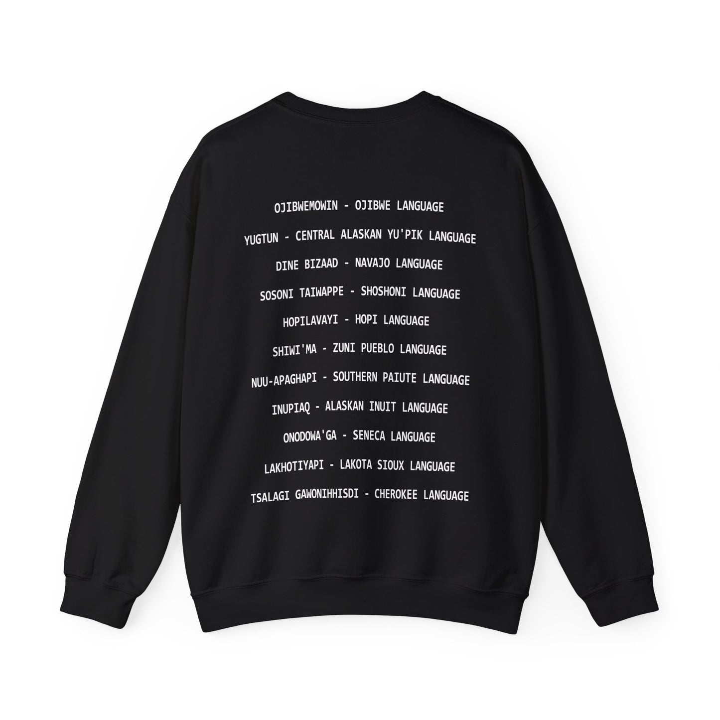 Revitalize Indigenous Languages Text Design - Unisex Gildan Heavy Blend™ Crewneck Sweatshirt