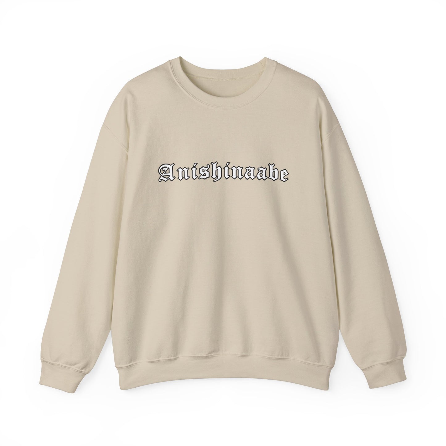 Anishinaabe Old English Text Design - Unisex Gildan Heavy Blend™ Crewneck Sweatshirt