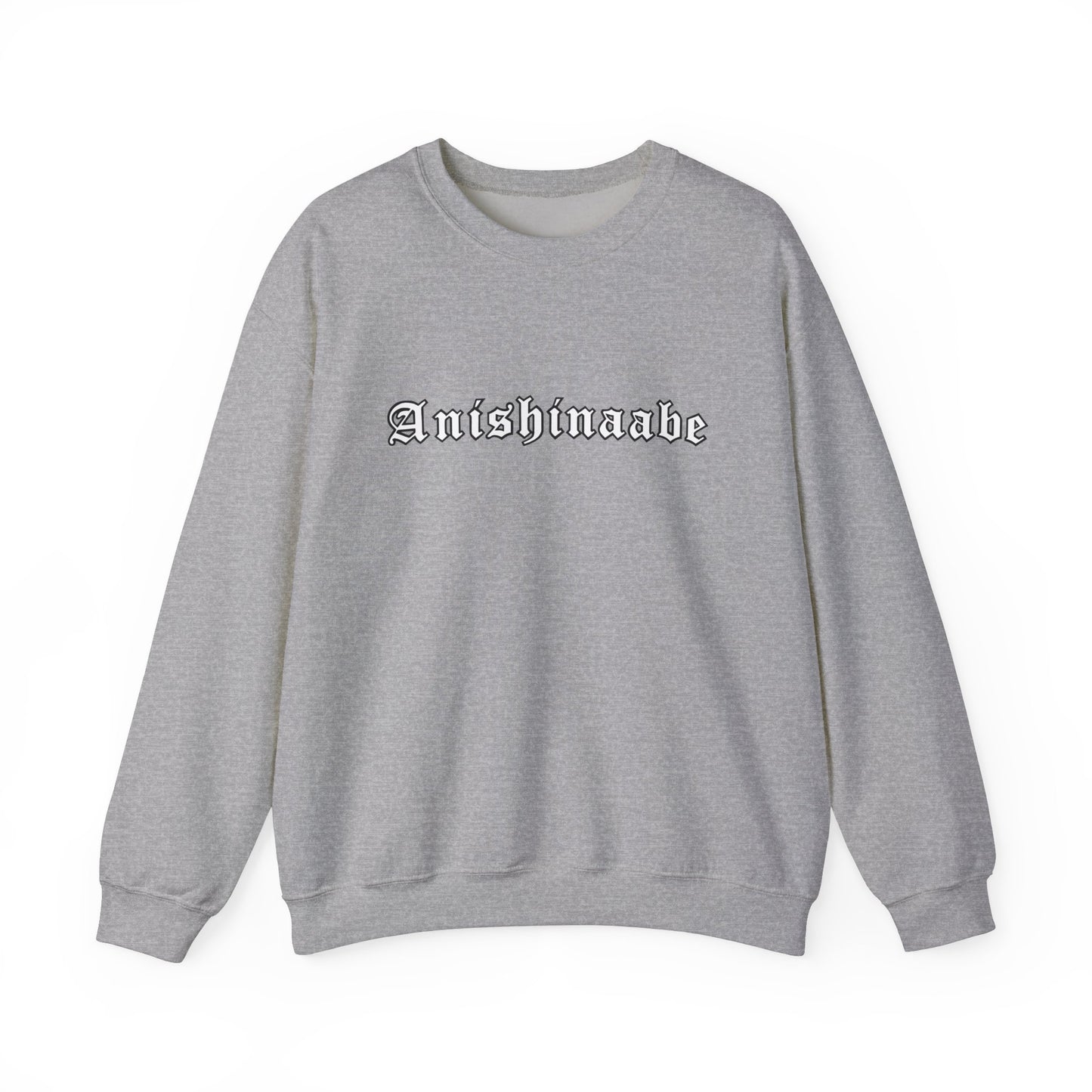 Anishinaabe Old English Text Design - Unisex Gildan Heavy Blend™ Crewneck Sweatshirt