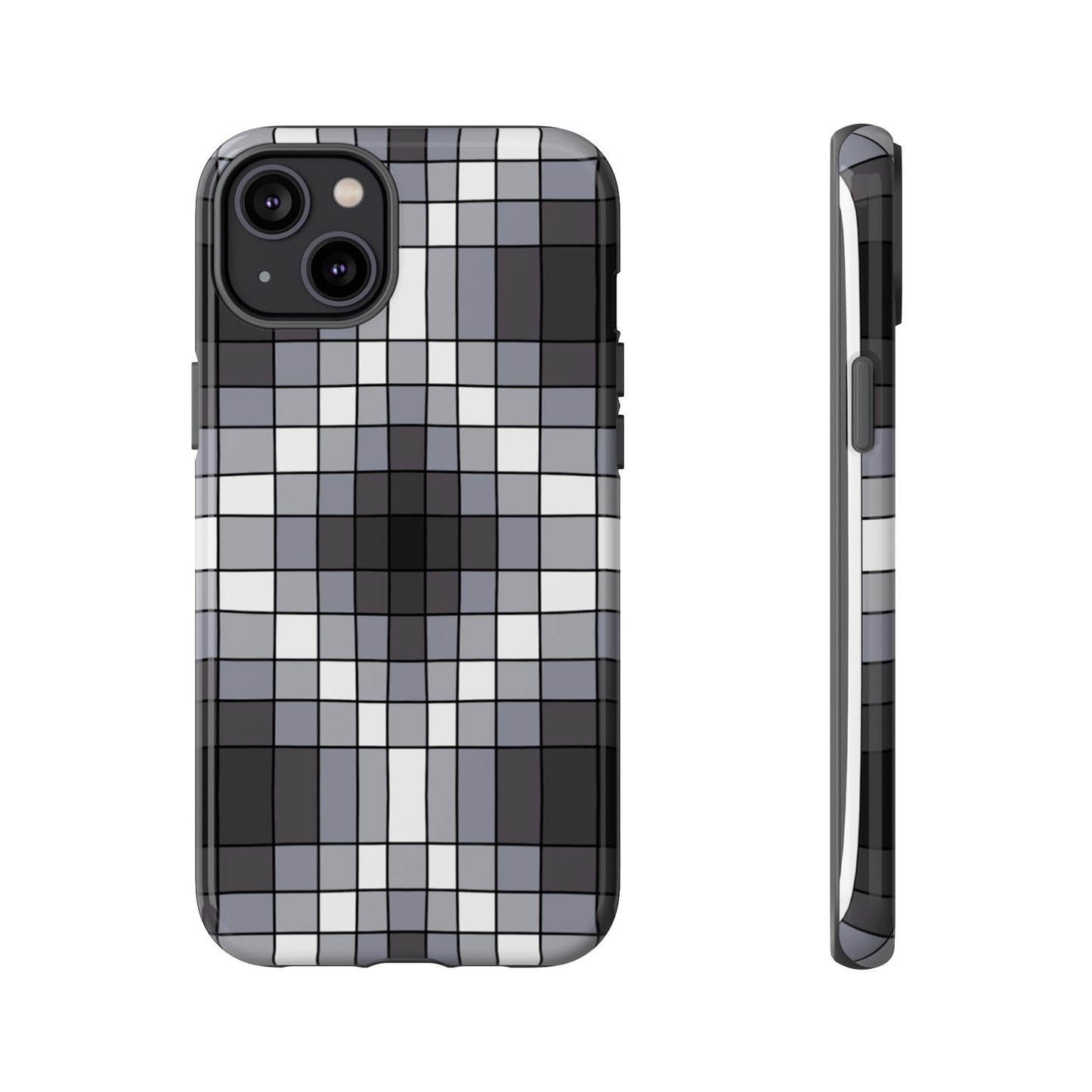 Geometric Faux Loom Beadwork - Tough Phone Cases - Black & Gray