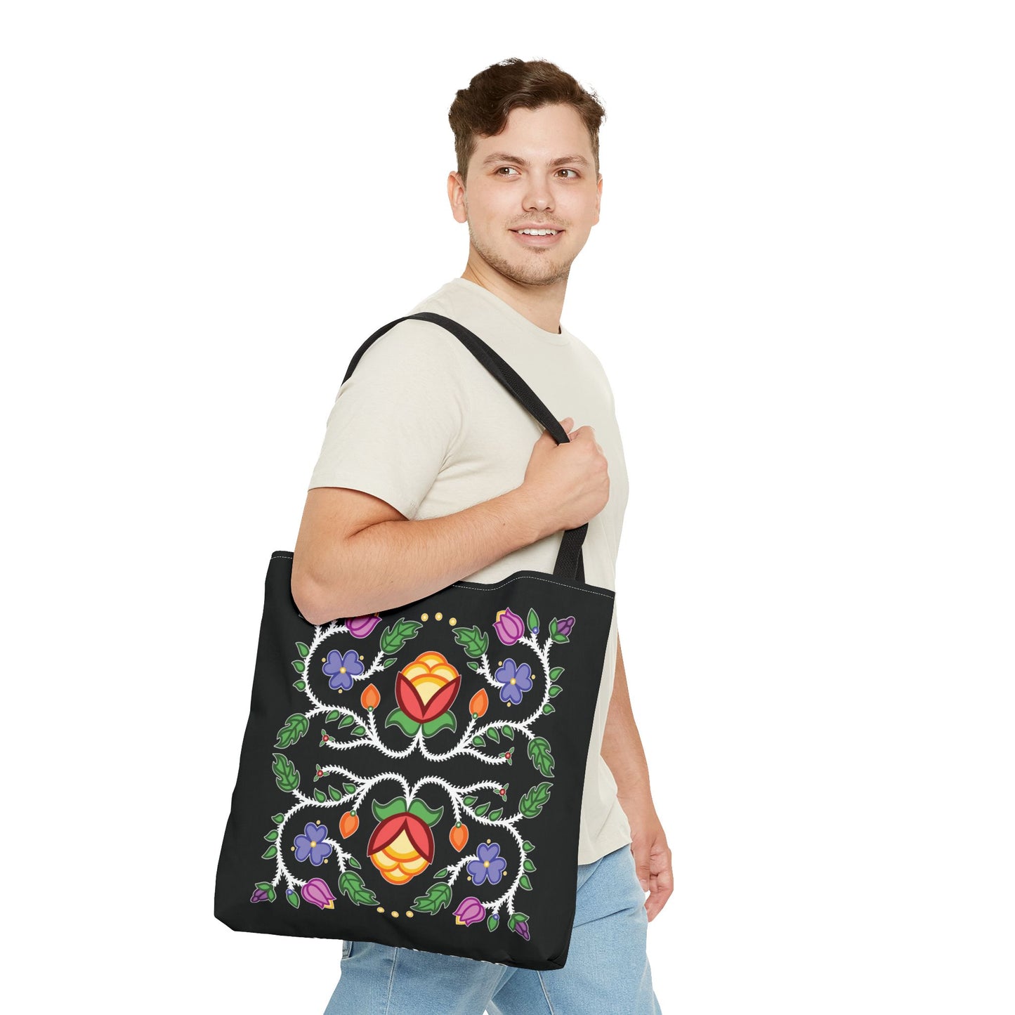 Tulip Design Ojibwe Florals - Tote Bag