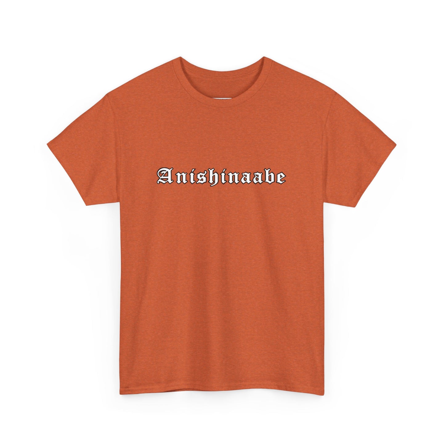 Anishinaabe Old English Text Design - Unisex Gildan Heavy Cotton Tee