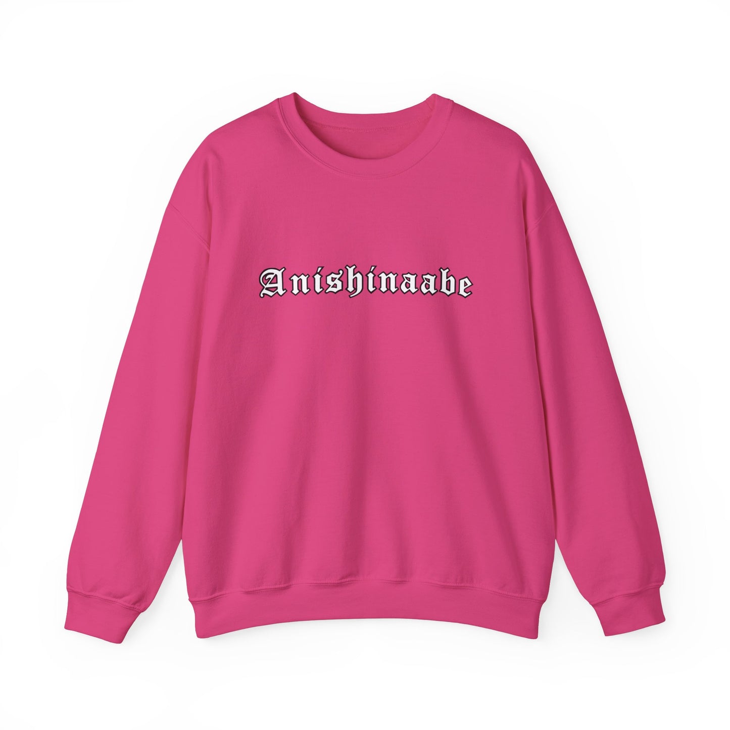 Anishinaabe Old English Text Design - Unisex Gildan Heavy Blend™ Crewneck Sweatshirt