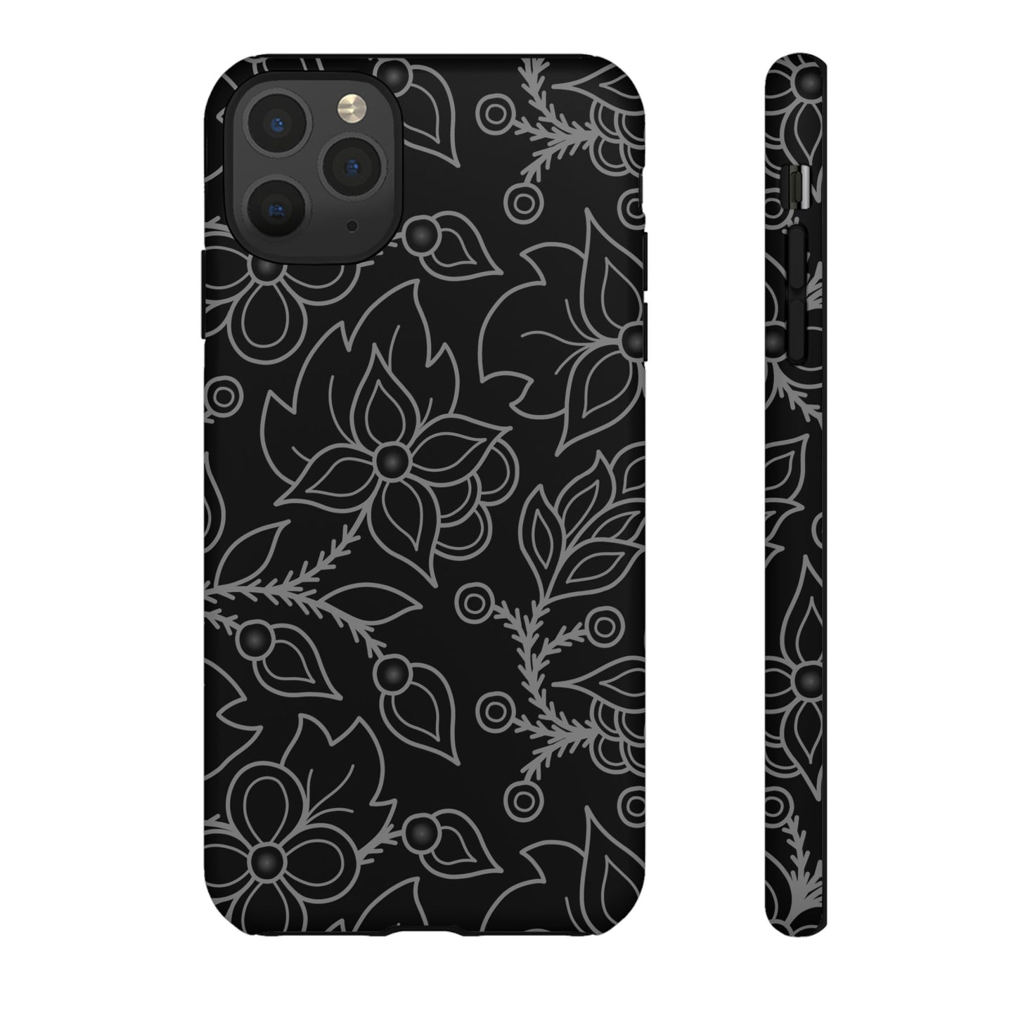 Woodland Ojibwe Floral All-Over-Print Design - Tough Phone Cases - White