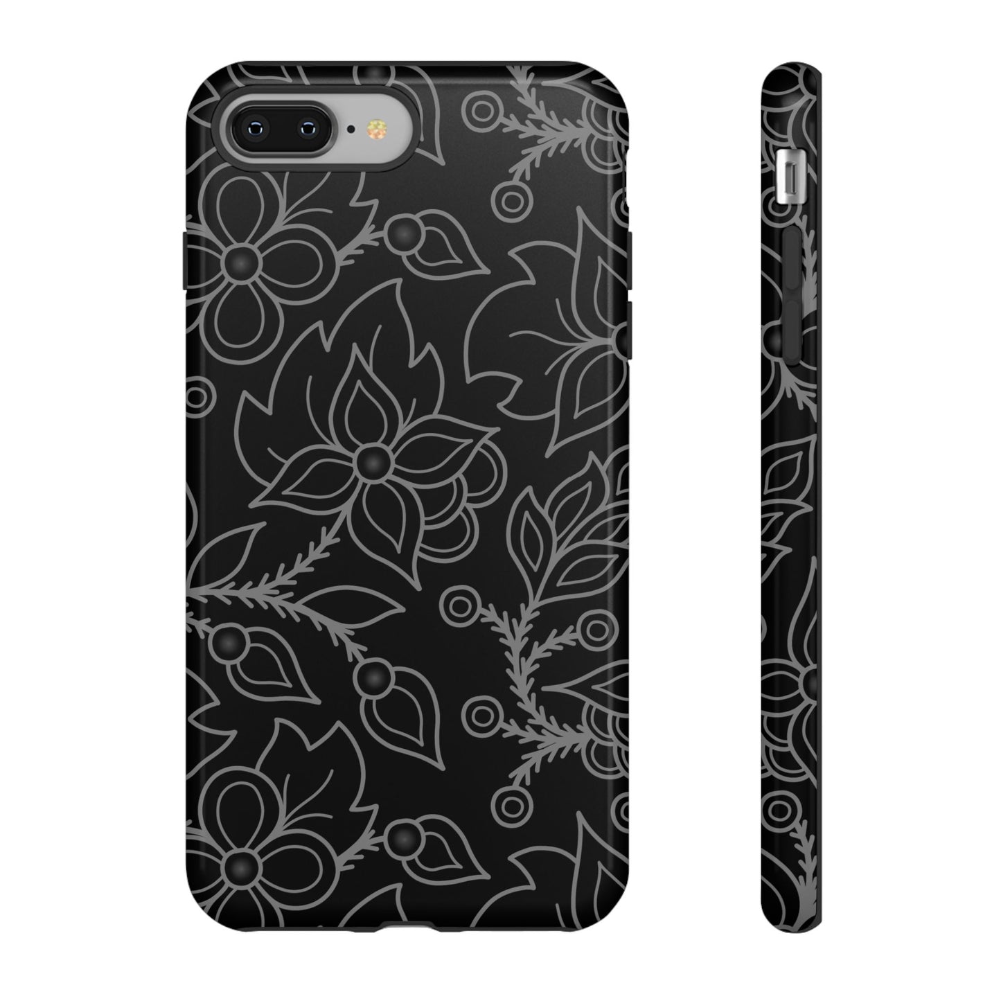 Woodland Ojibwe Floral All-Over-Print Design - Tough Phone Cases - White