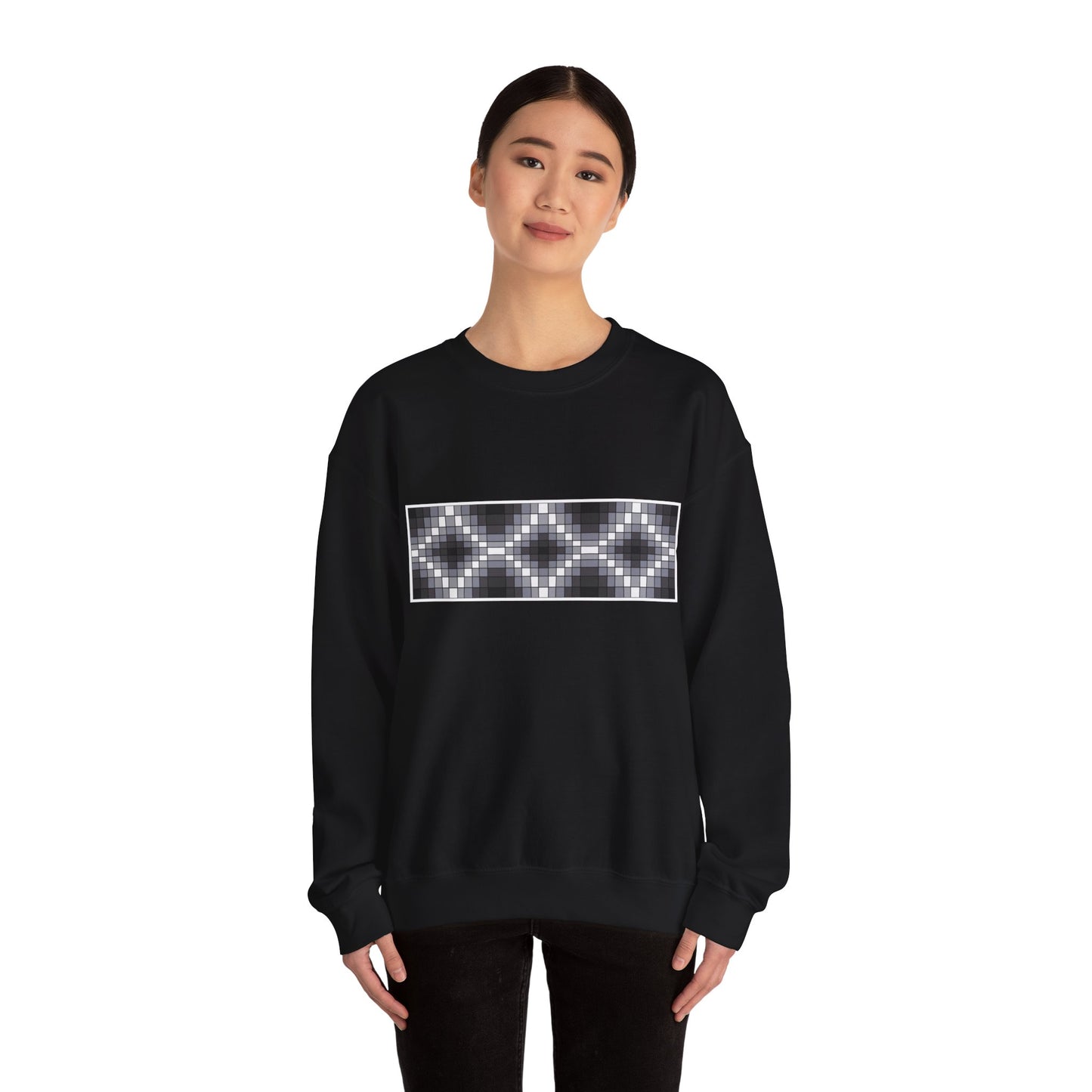 Geometric Design - Black & Gray Design - Unisex Gildan Heavy Blend™ Crewneck Sweatshirt