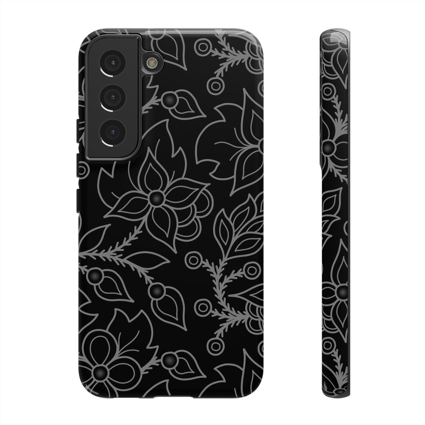 Woodland Ojibwe Floral All-Over-Print Design - Tough Phone Cases - White