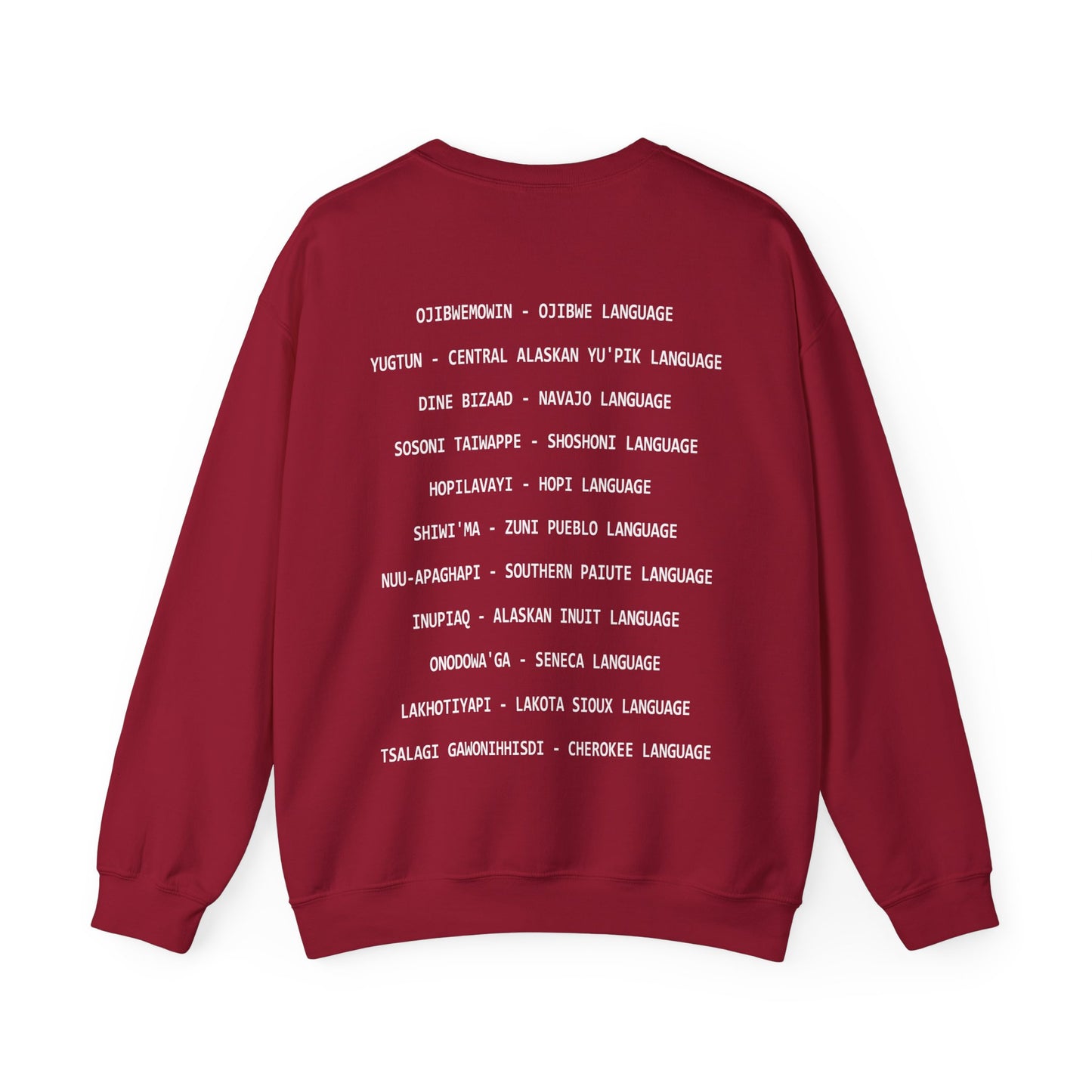 Revitalize Indigenous Languages Text Design - Unisex Gildan Heavy Blend™ Crewneck Sweatshirt