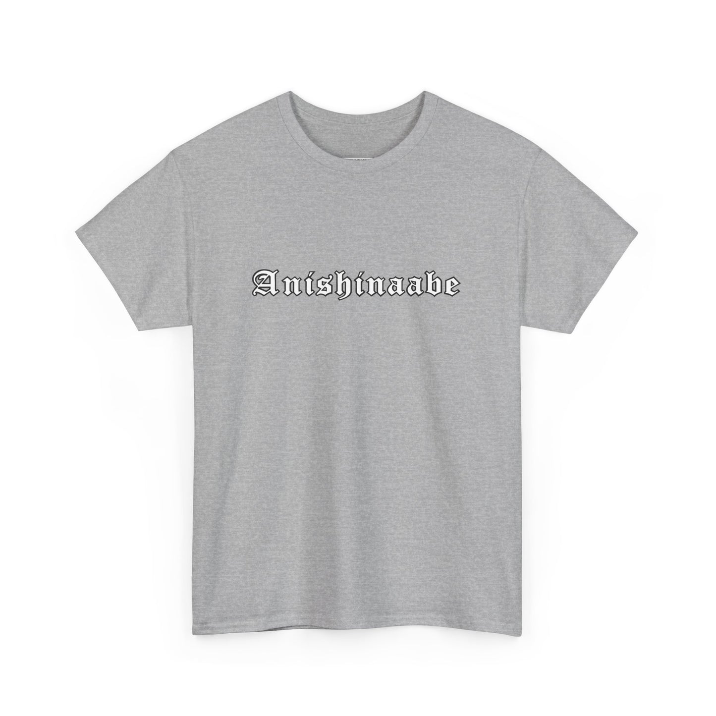 Anishinaabe Old English Text Design - Unisex Gildan Heavy Cotton Tee