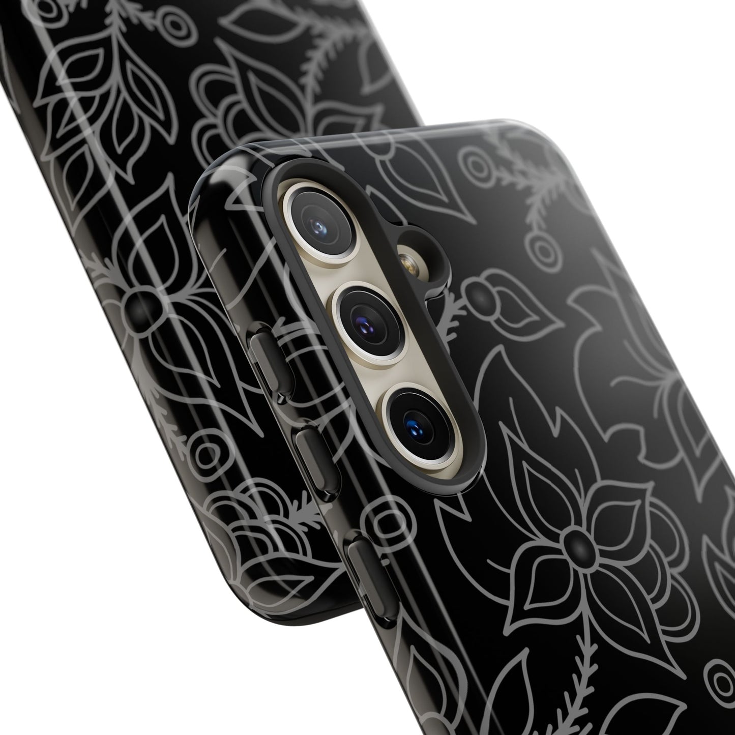 Woodland Ojibwe Floral All-Over-Print Design - Tough Phone Cases - White