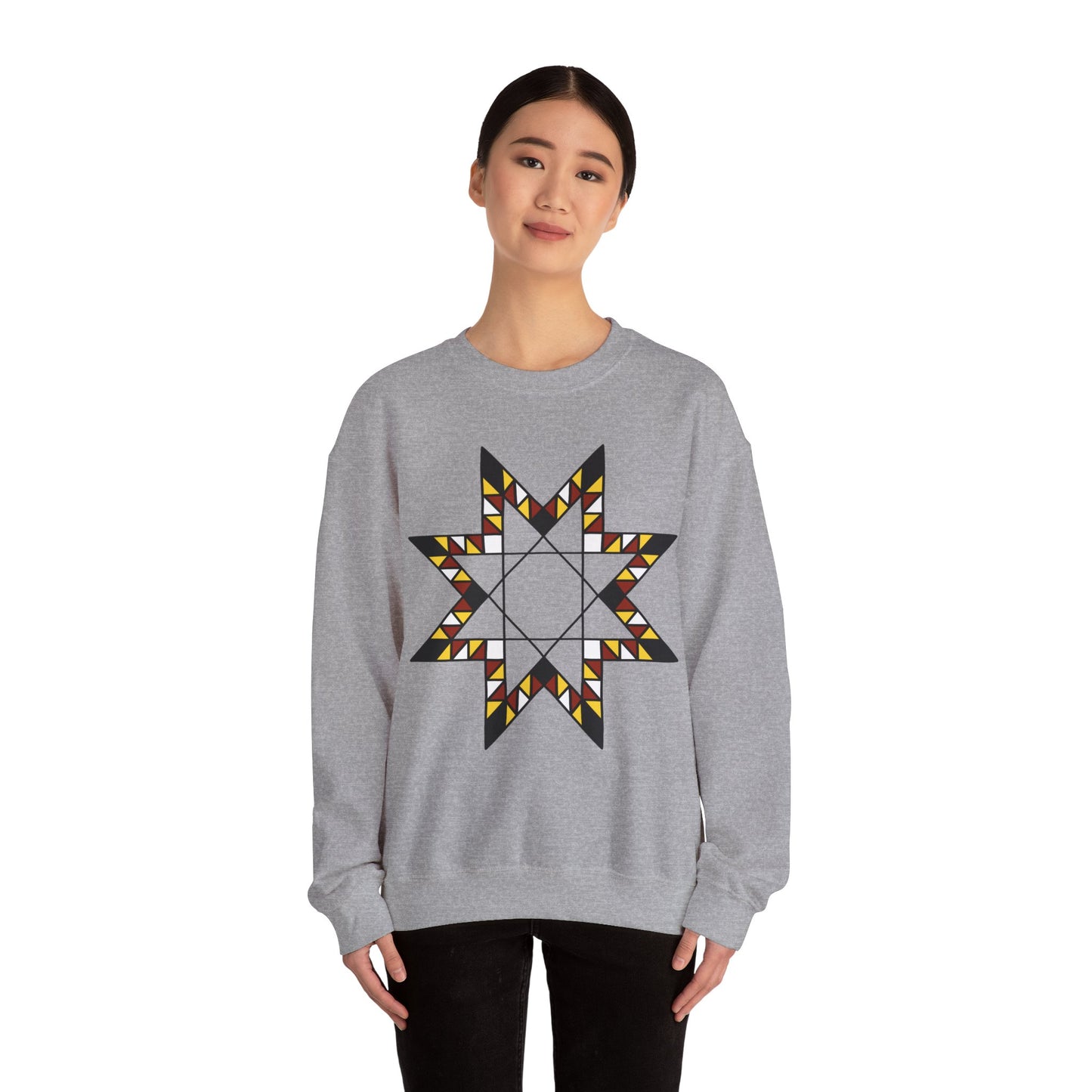 Geometric Star Design - Unisex Heavy Blend™ Crewneck Sweatshirt