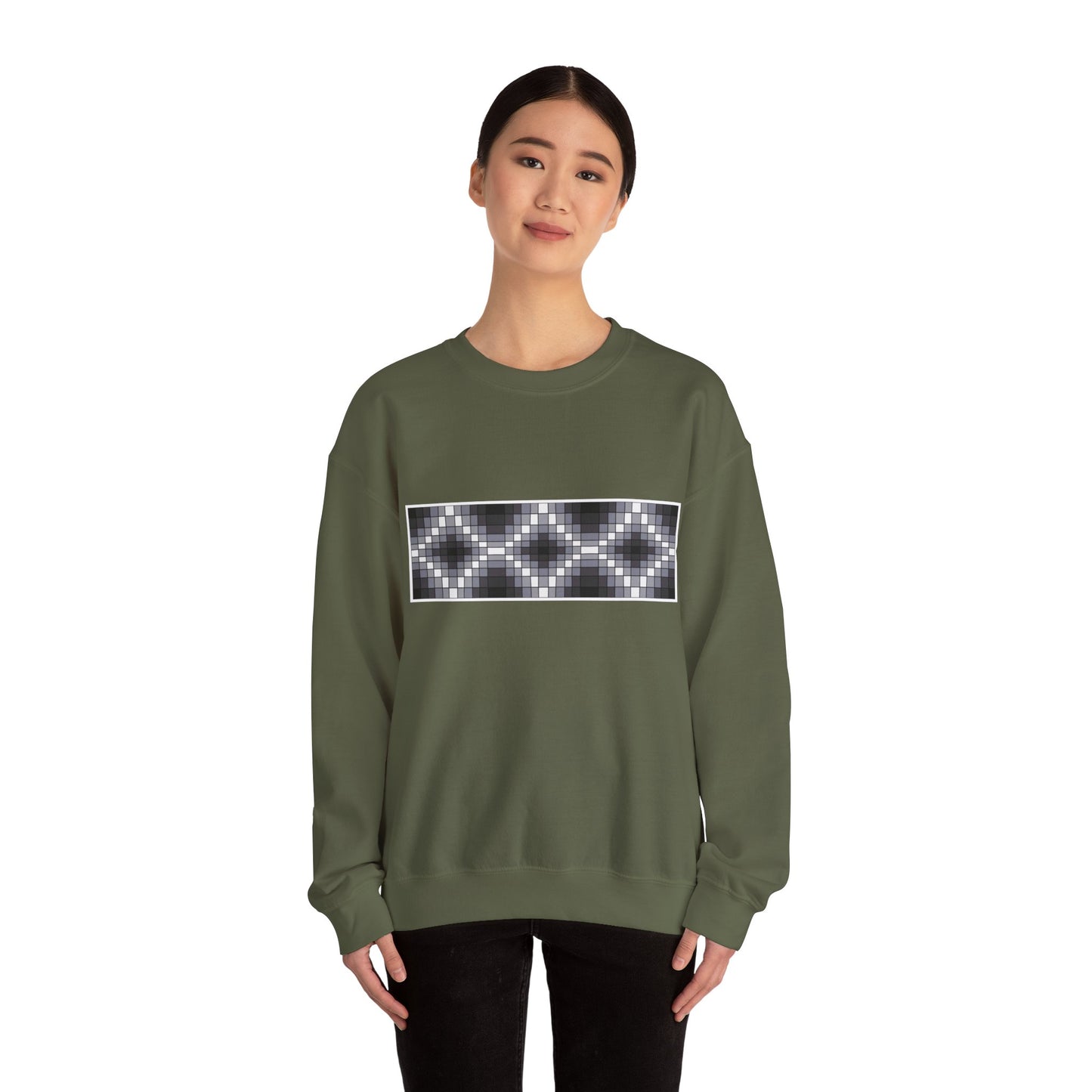 Geometric Design - Black & Gray Design - Unisex Gildan Heavy Blend™ Crewneck Sweatshirt