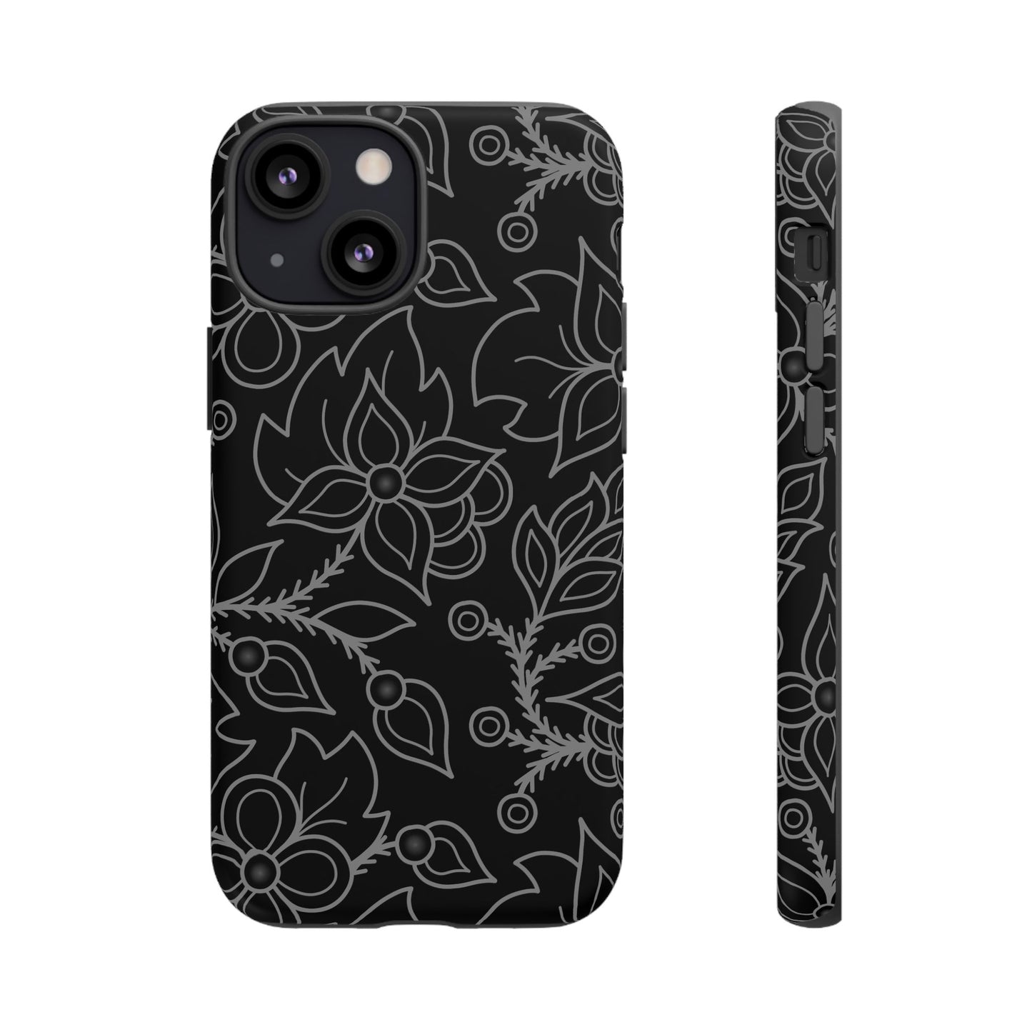 Woodland Ojibwe Floral All-Over-Print Design - Tough Phone Cases - White