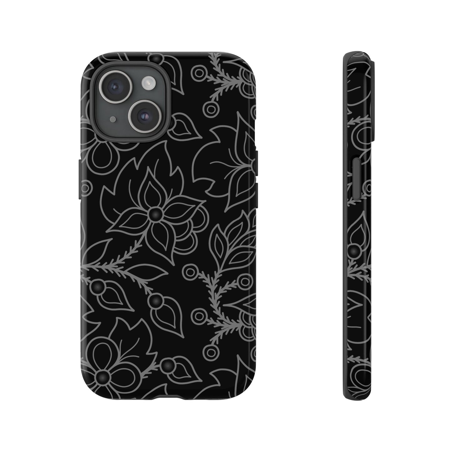 Woodland Ojibwe Floral All-Over-Print Design - Tough Phone Cases - White