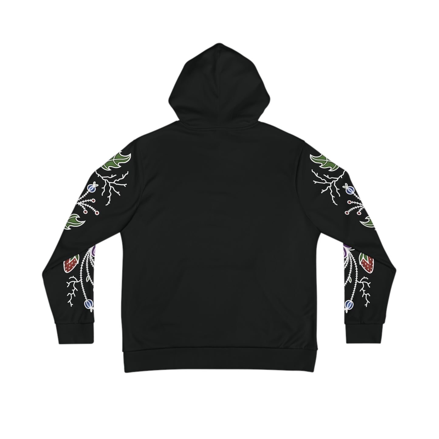 Ode ‘imin (strawberry) Ojibwe Floral Sleeve Design - Unisex Hoodie