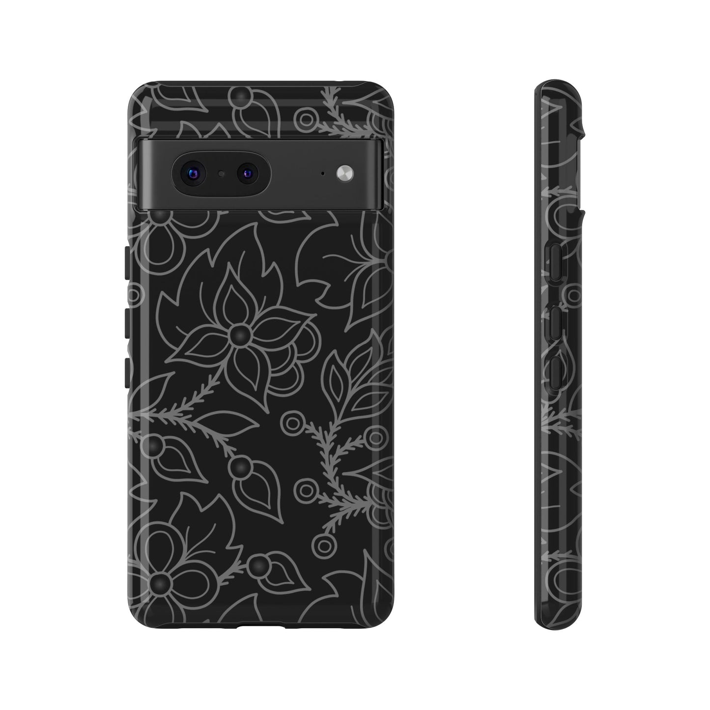 Woodland Ojibwe Floral All-Over-Print Design - Tough Phone Cases - White