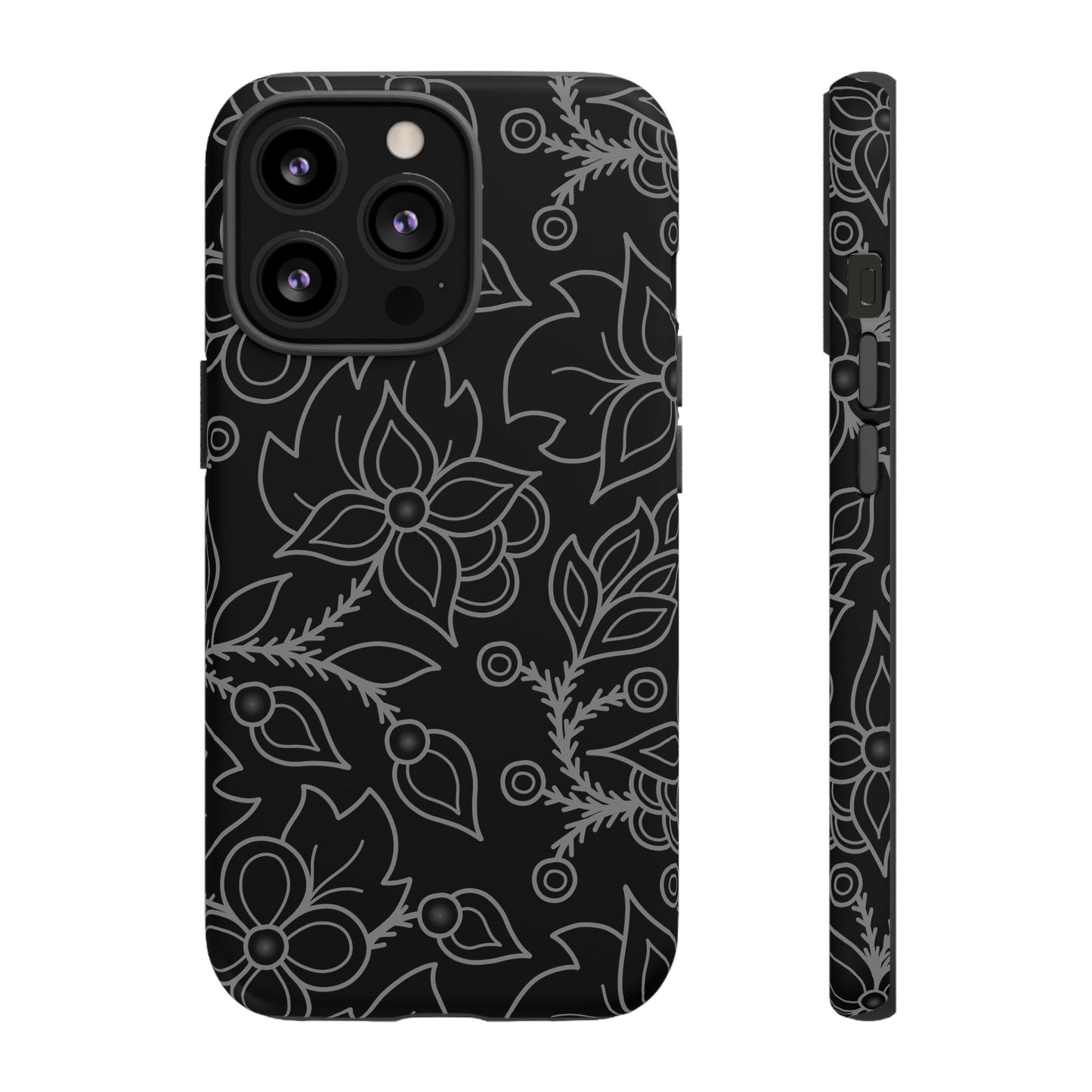 Woodland Ojibwe Floral All-Over-Print Design - Tough Phone Cases - White