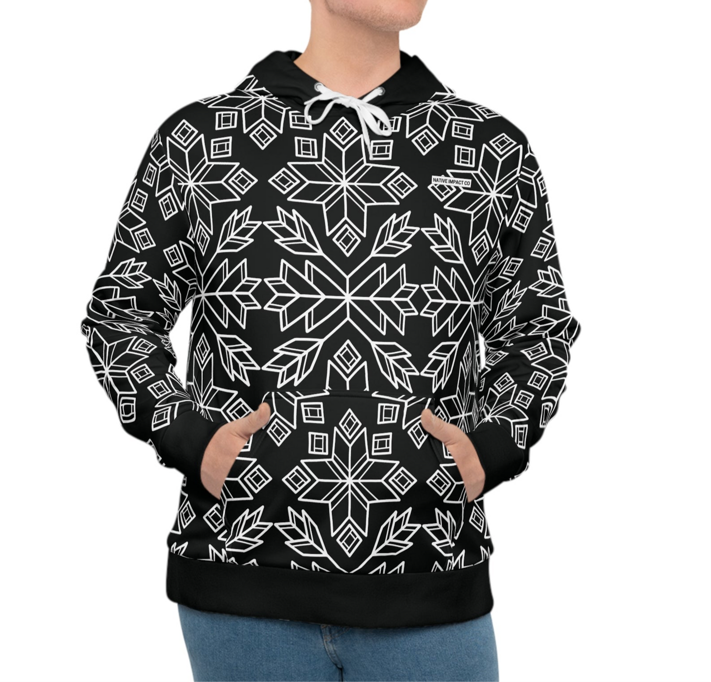 Geometric Loom Beadwork & Quillwork Inspired Design All-Over-Print - Unisex Hoodie