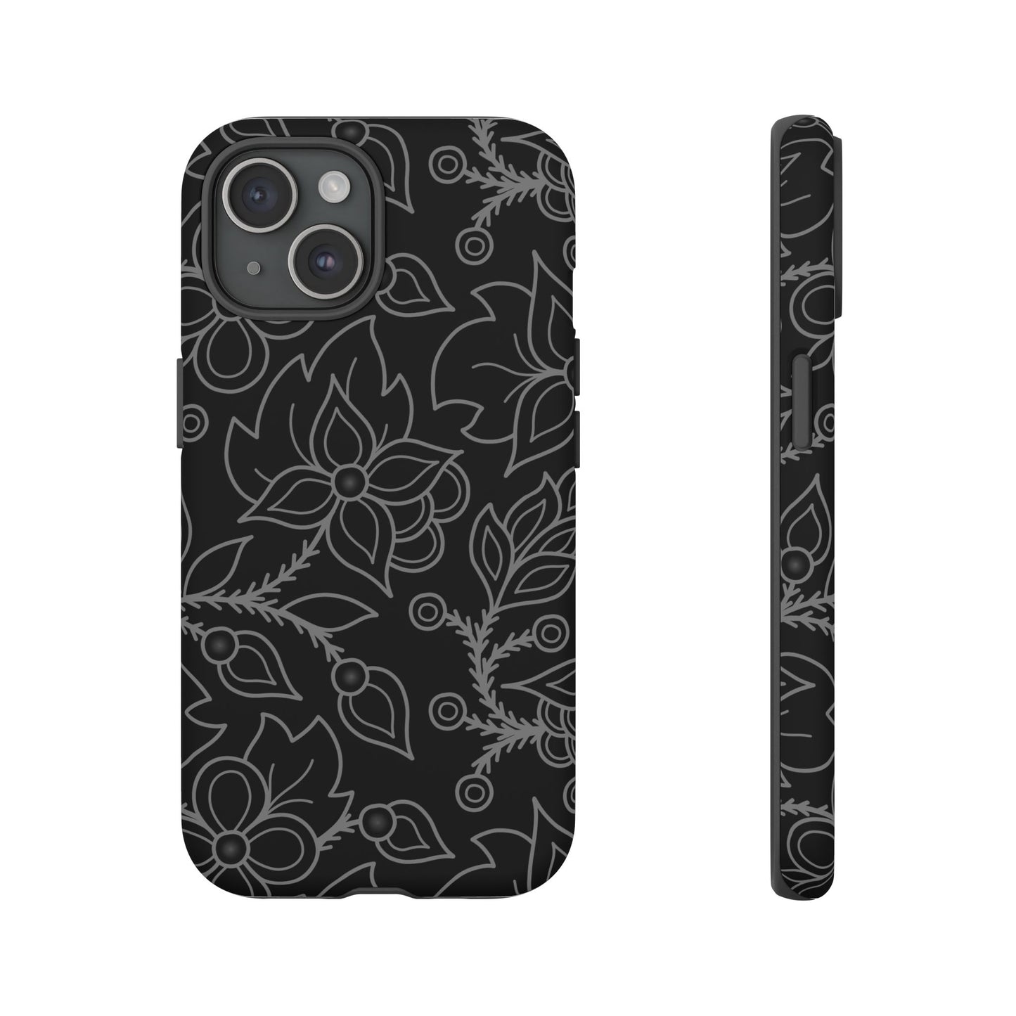 Woodland Ojibwe Floral All-Over-Print Design - Tough Phone Cases - White