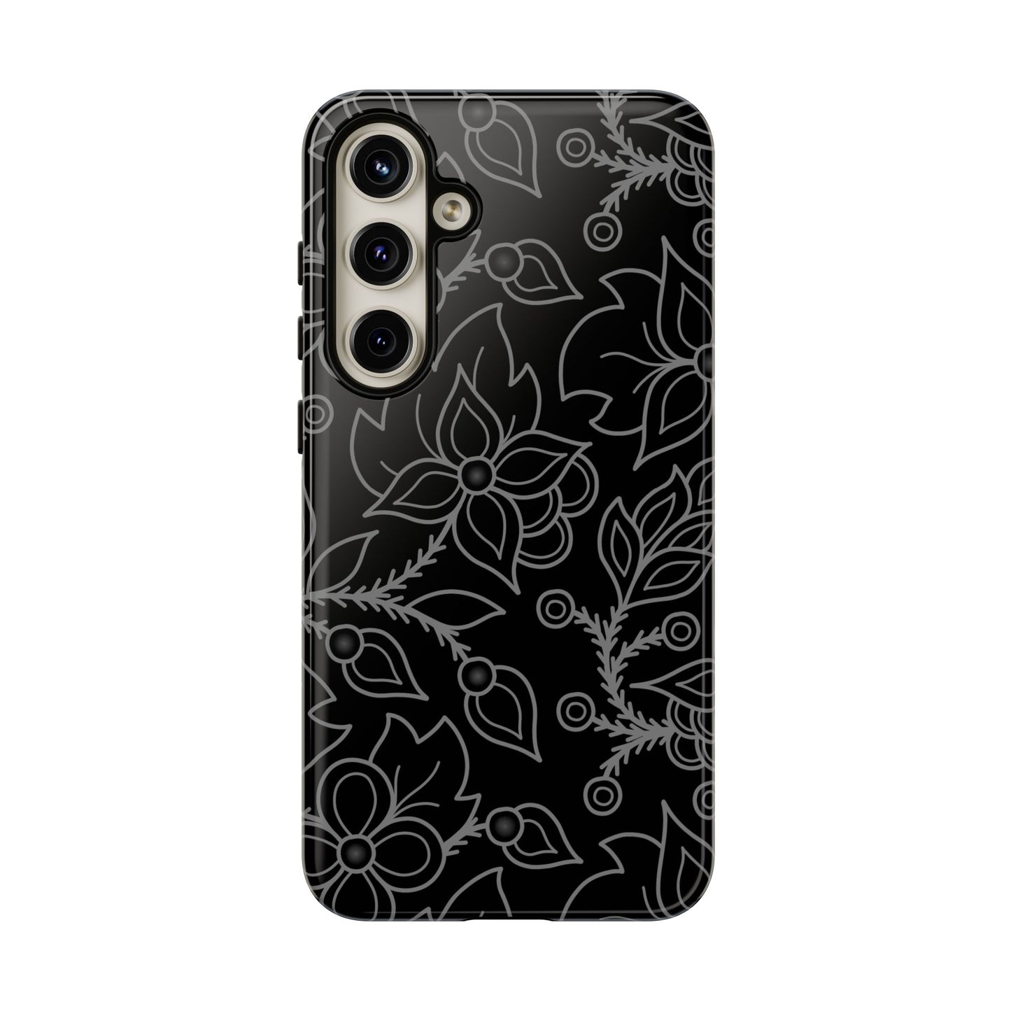 Woodland Ojibwe Floral All-Over-Print Design - Tough Phone Cases - White