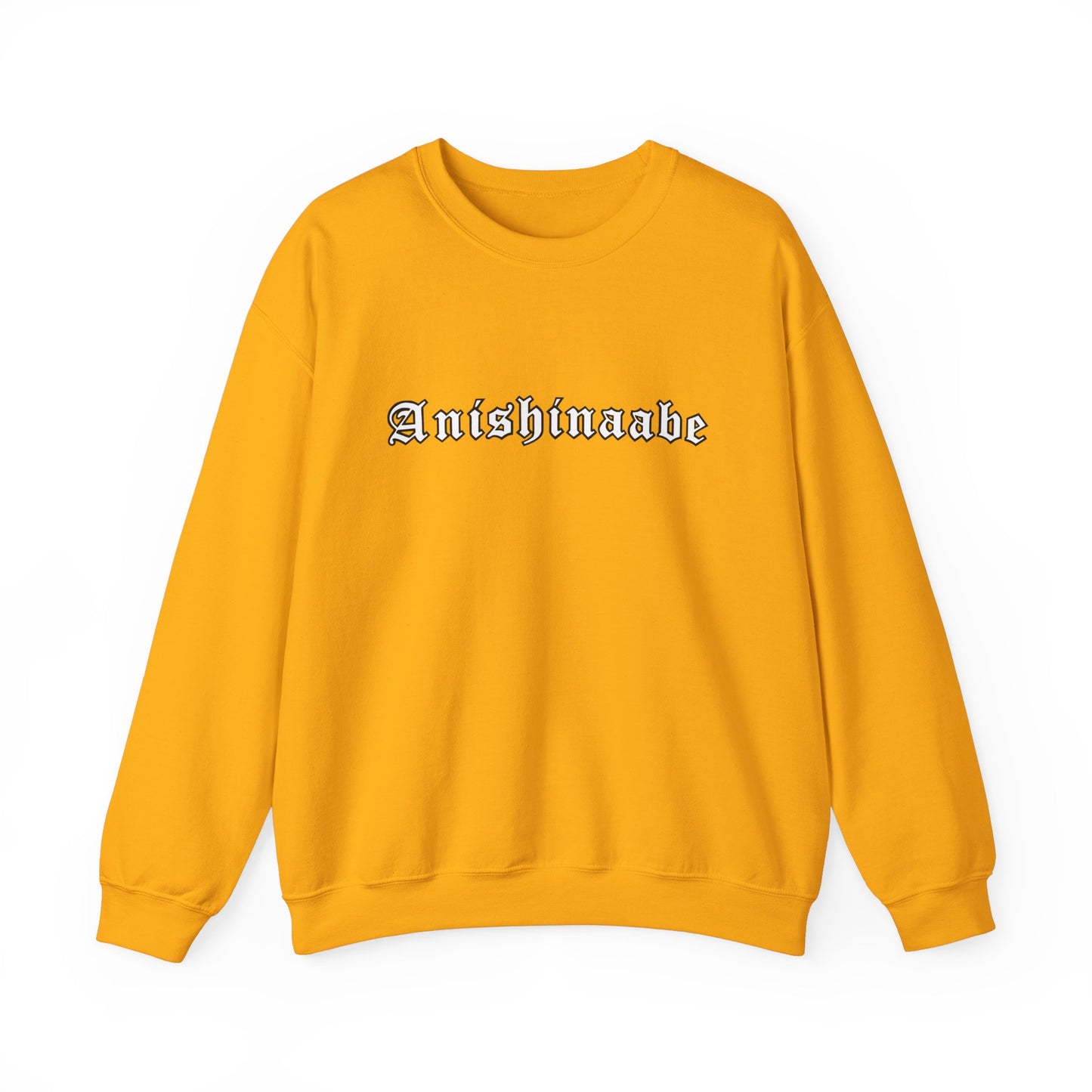 Anishinaabe Old English Text Design - Unisex Gildan Heavy Blend™ Crewneck Sweatshirt