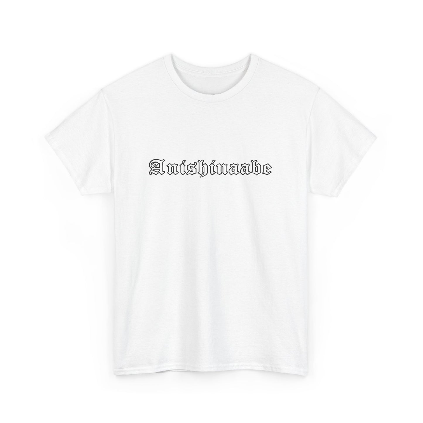 Anishinaabe Old English Text Design - Unisex Gildan Heavy Cotton Tee