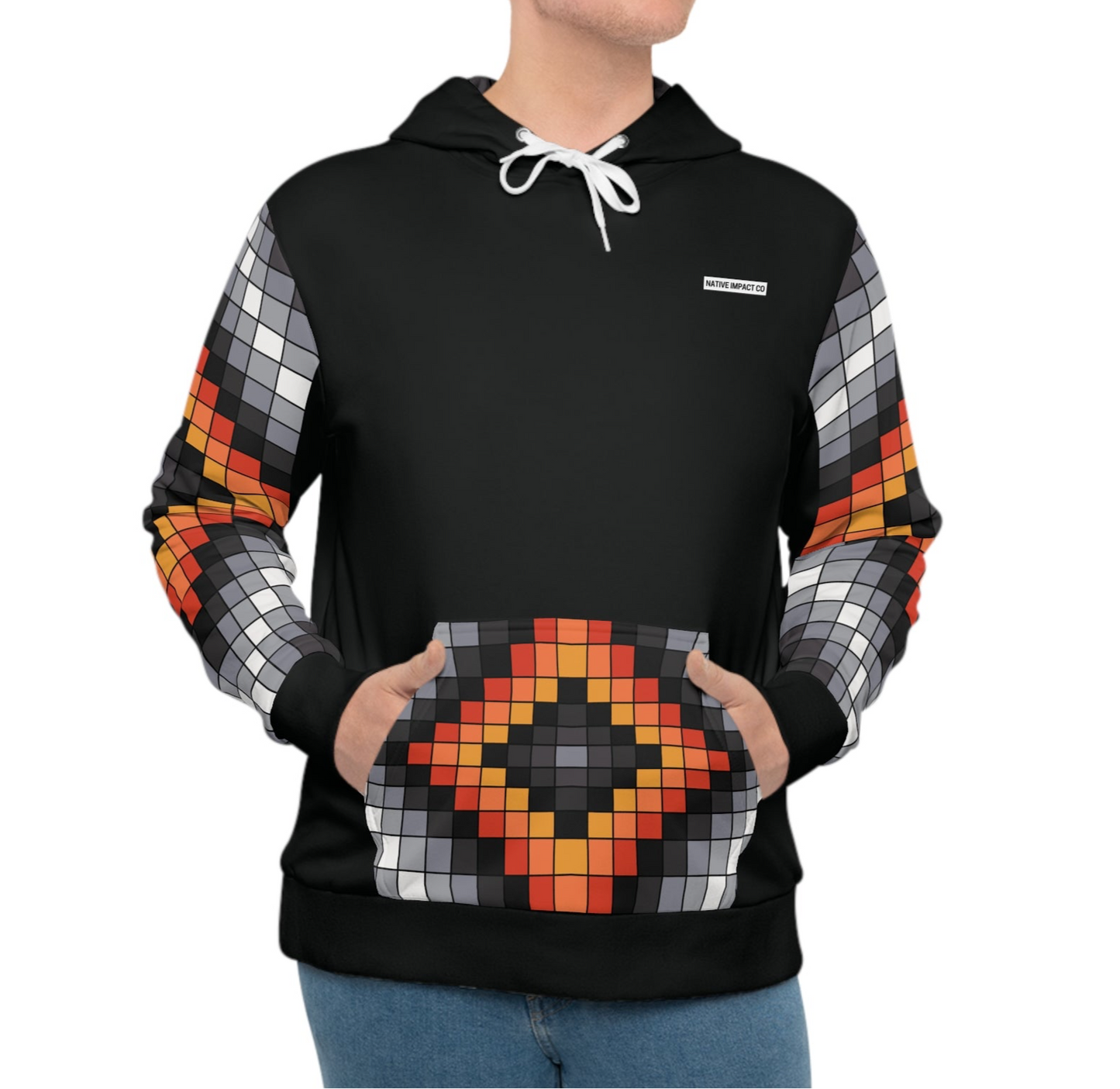 Fire Colors Geometric Design - Unisex Hoodie