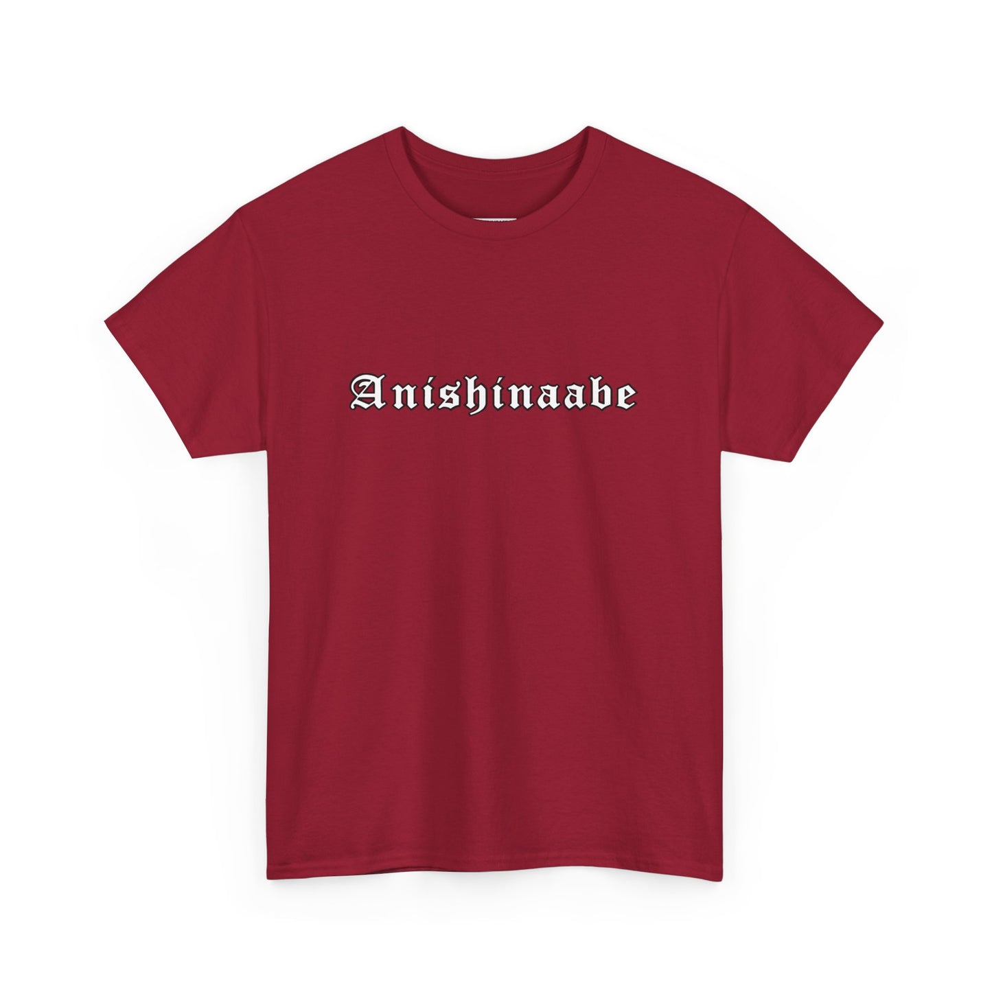 Anishinaabe Old English Text Design - Unisex Gildan Heavy Cotton Tee