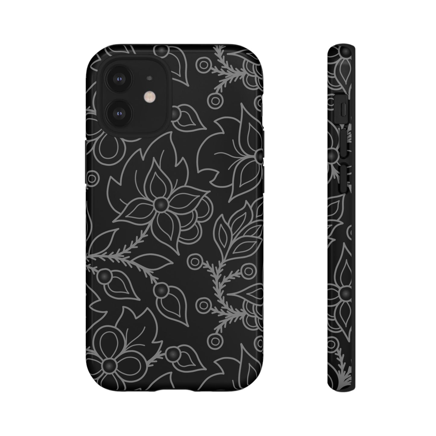 Woodland Ojibwe Floral All-Over-Print Design - Tough Phone Cases - White