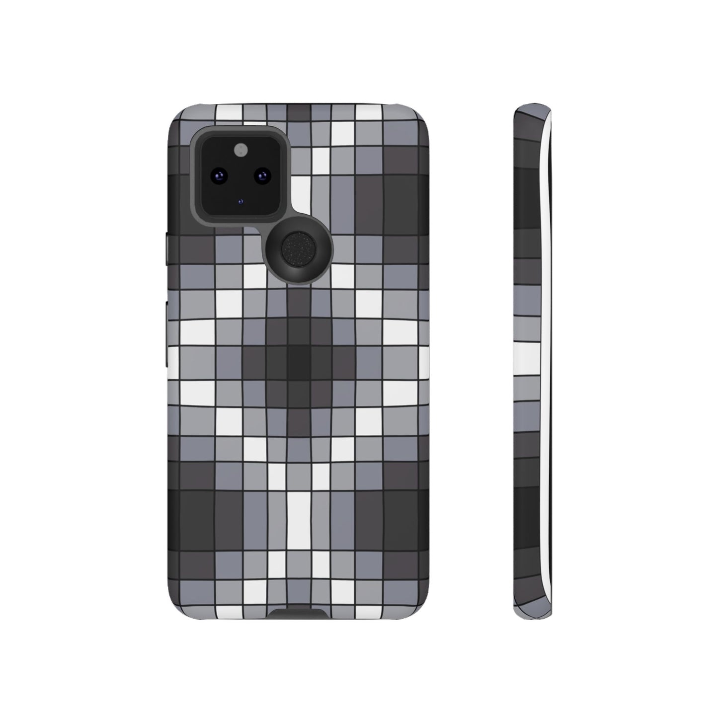 Geometric Faux Loom Beadwork - Tough Phone Cases - Black & Gray